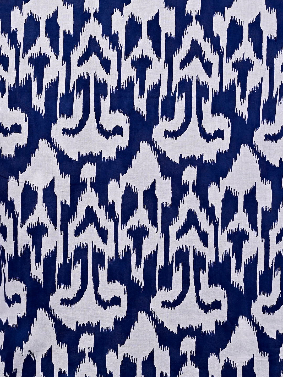 Navy Blue Abstract Printed Short Kurta