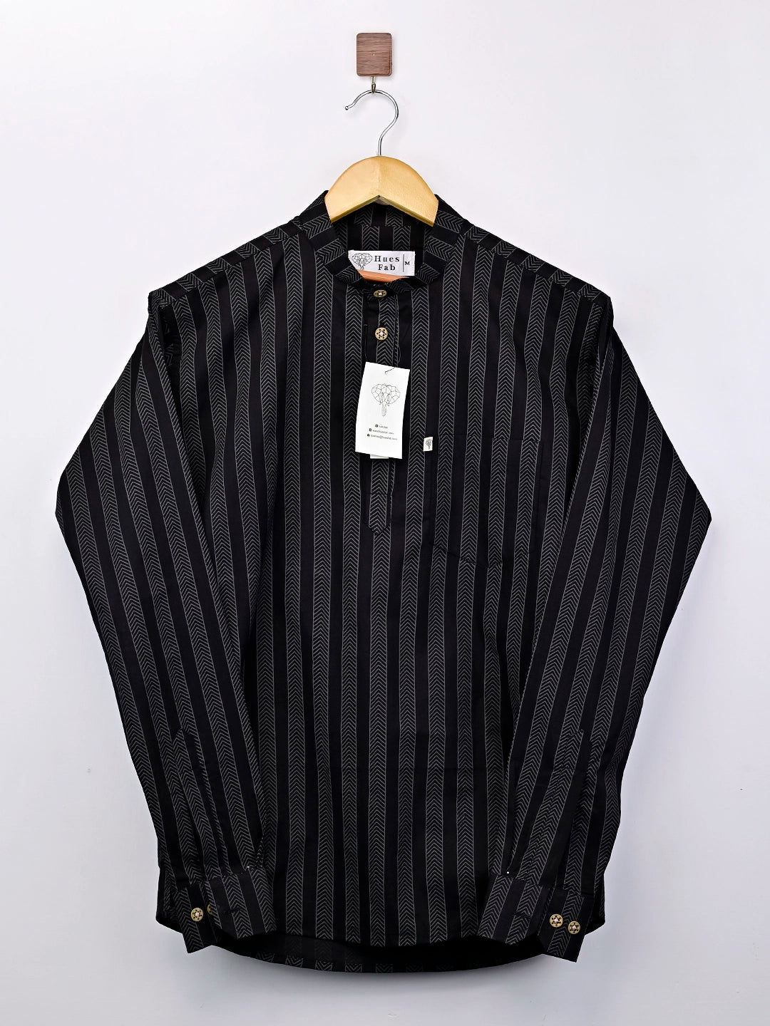 black grey lining short kurta