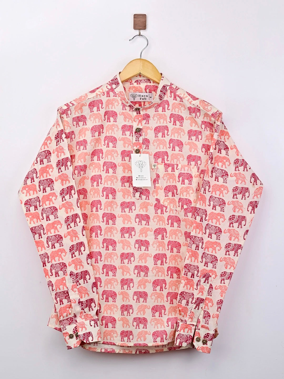 pink multicolour elephant printed short kurta