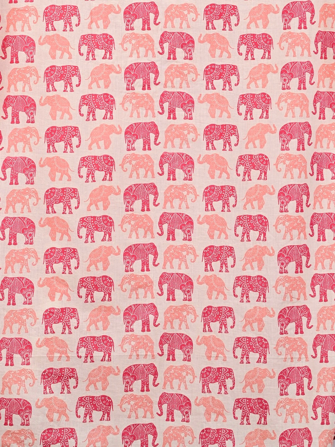 pink multicolour elephant printed short kurta