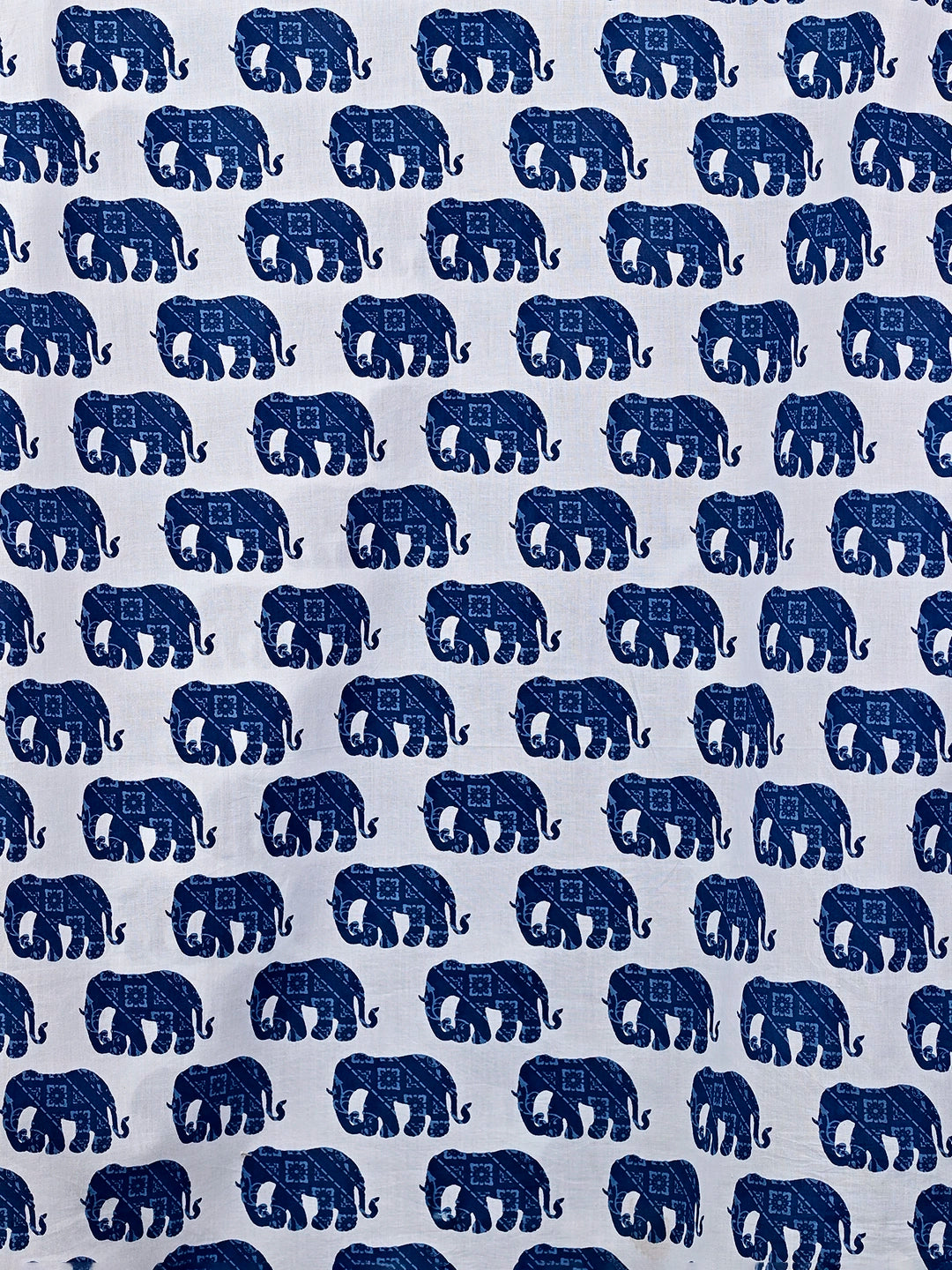 white blue elephant printed short kurta