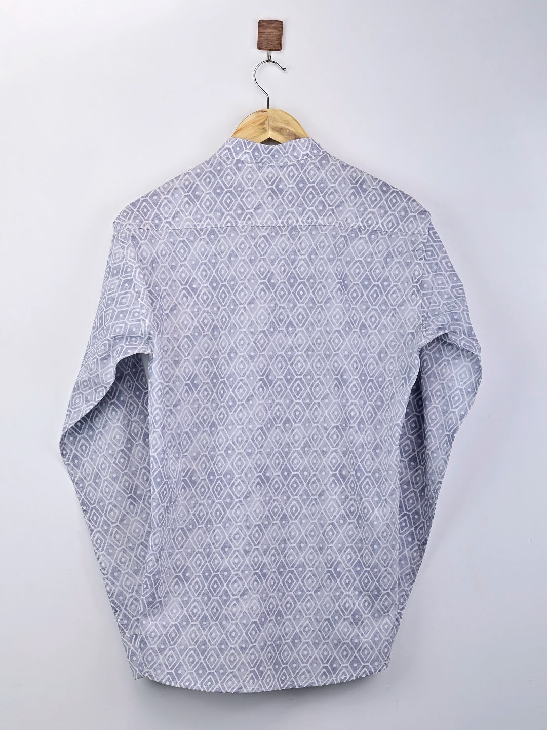 grey blocks printed short kurta