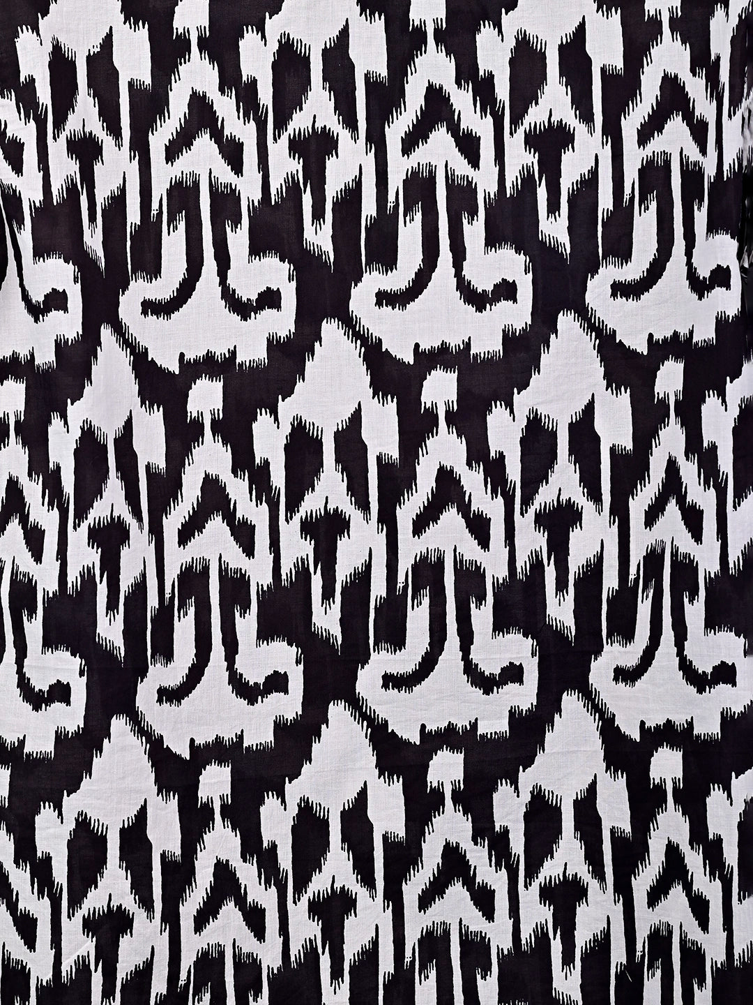 Black Abstract Printed Short Kurta