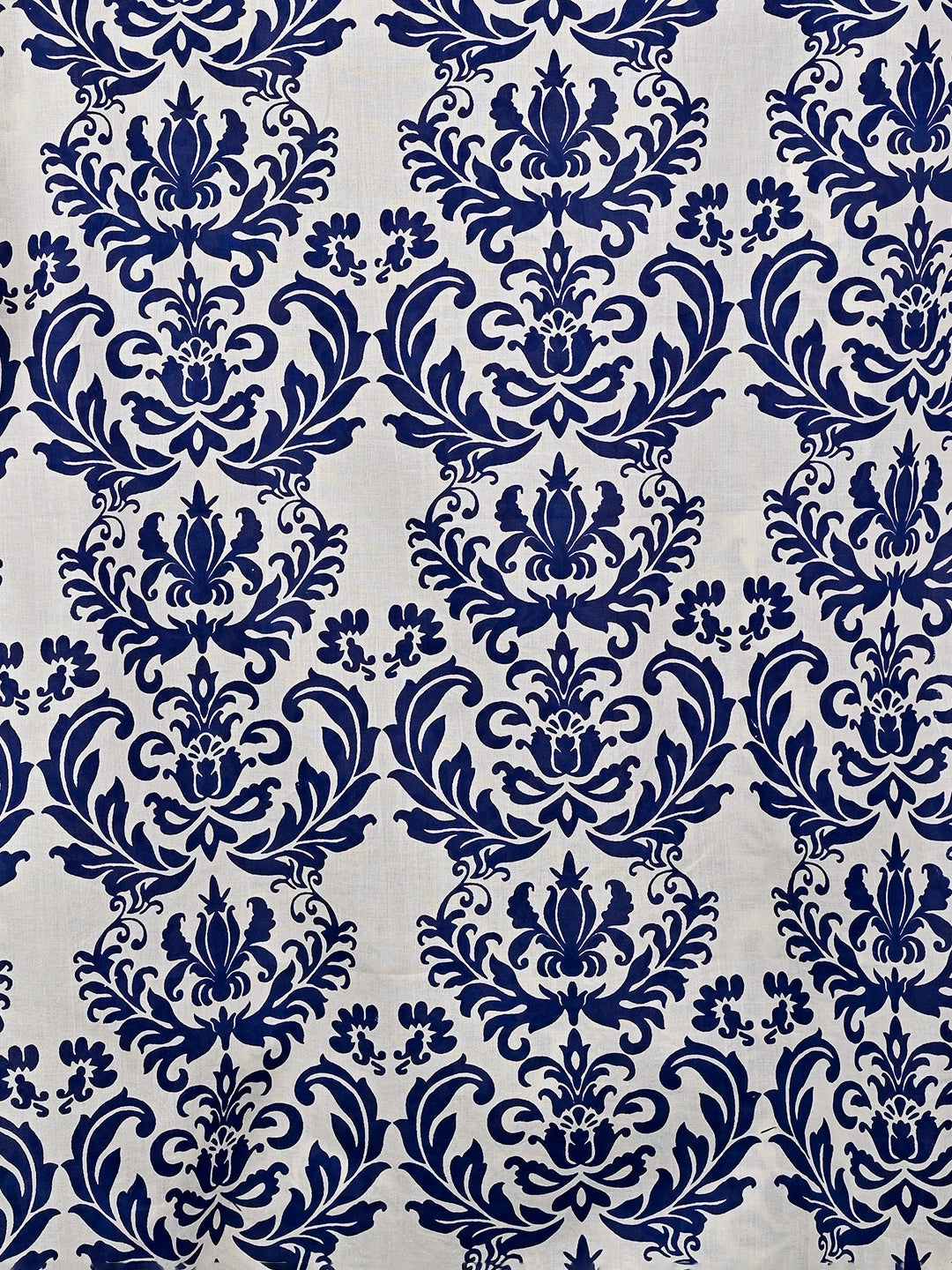 Off White – Blue Block Printed Short Kurta