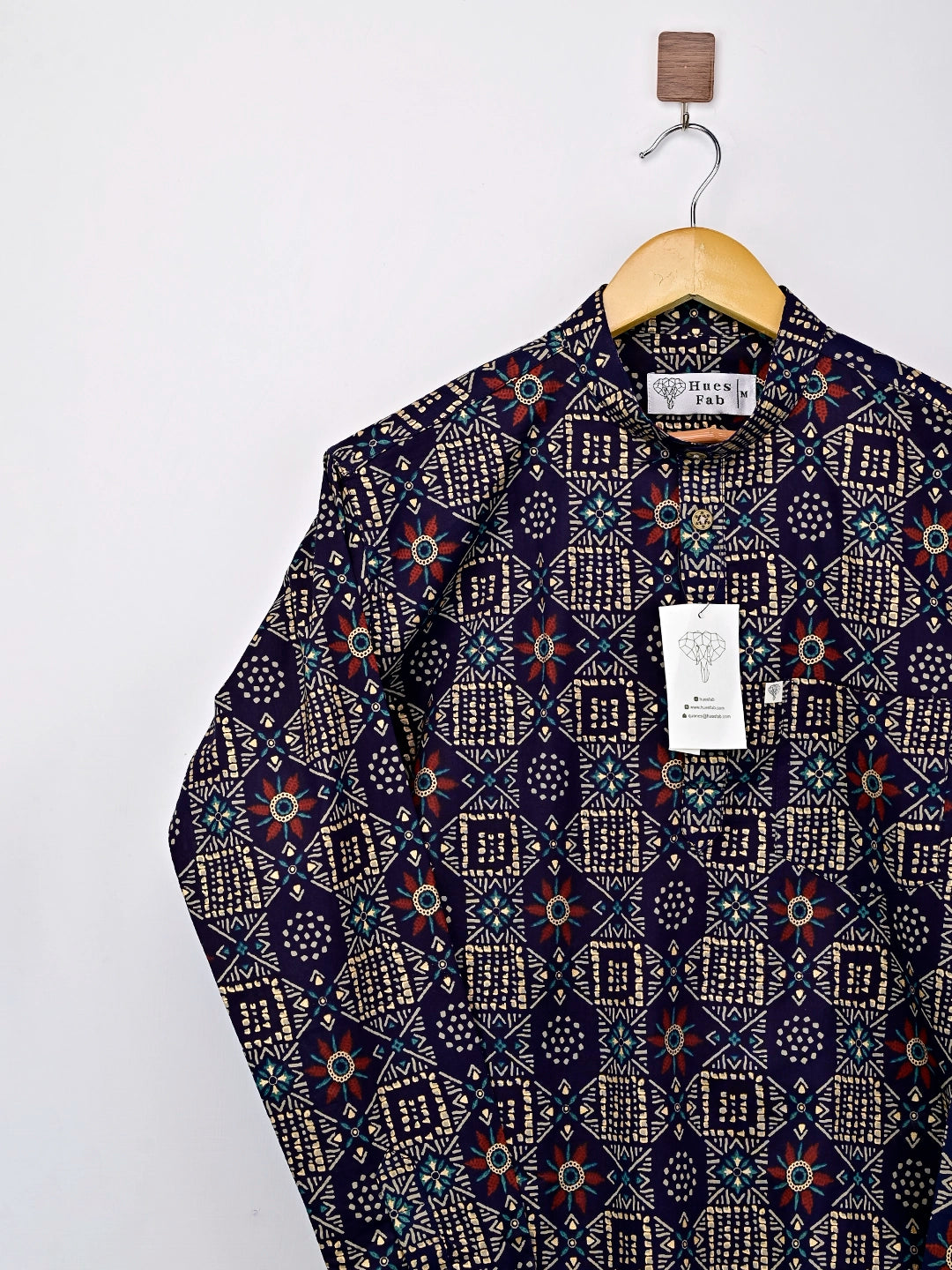 navy blue golden mandala short kurta