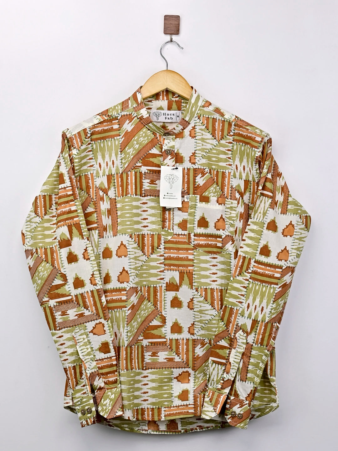brown patch short kurta