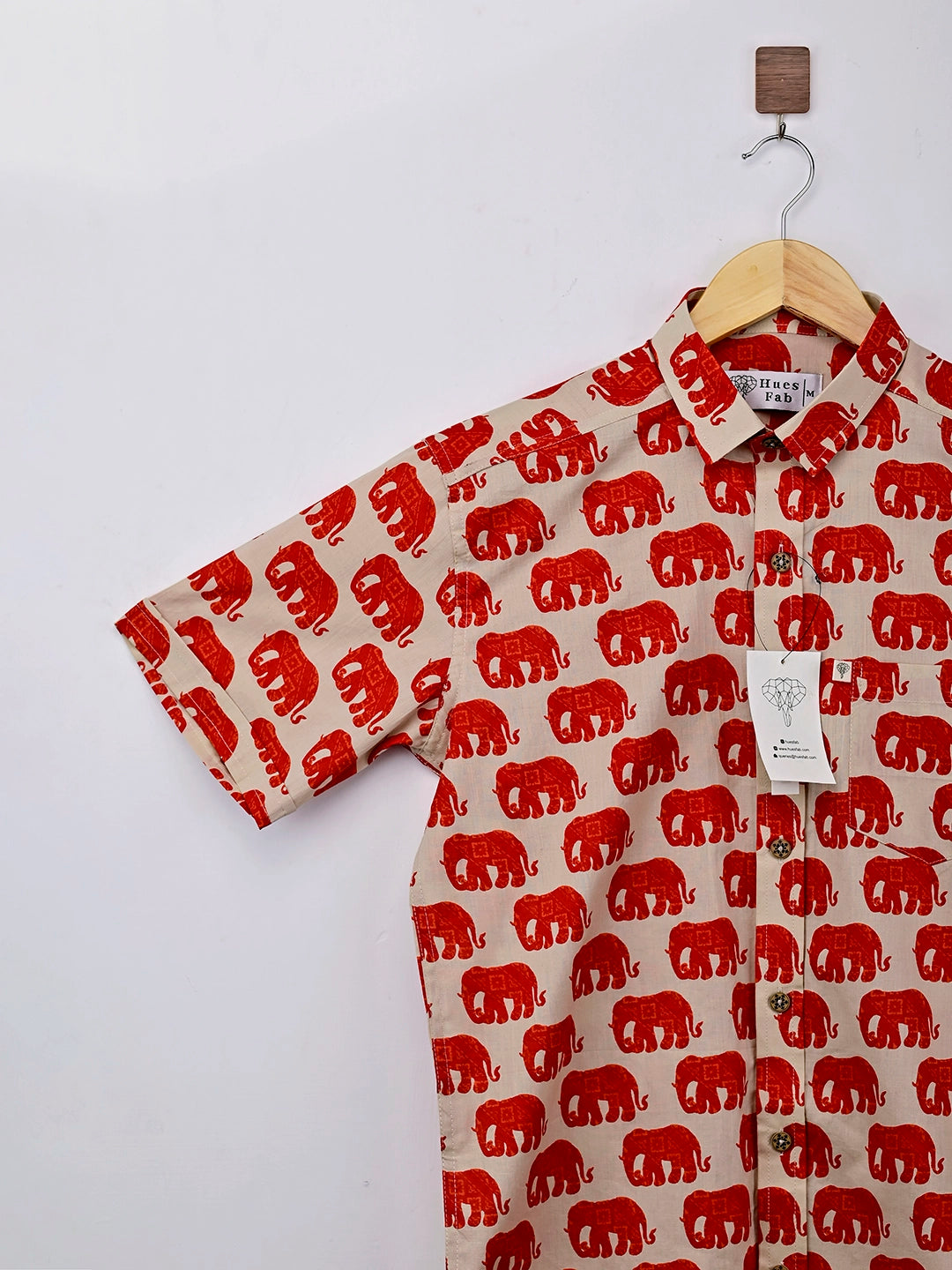Cream – Red Elephant half-sleeves Shirt