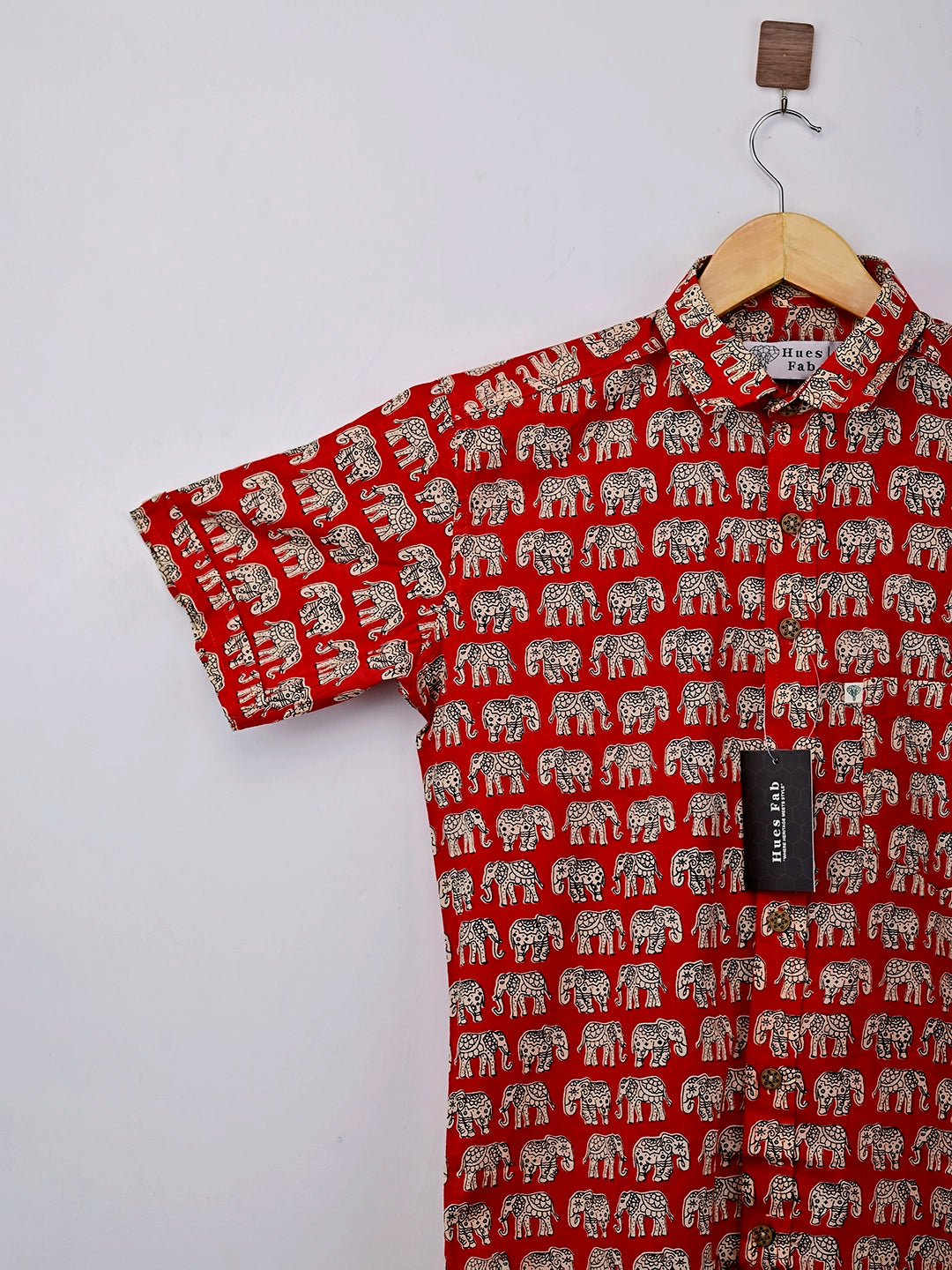 red white elephant half sleeves shirt