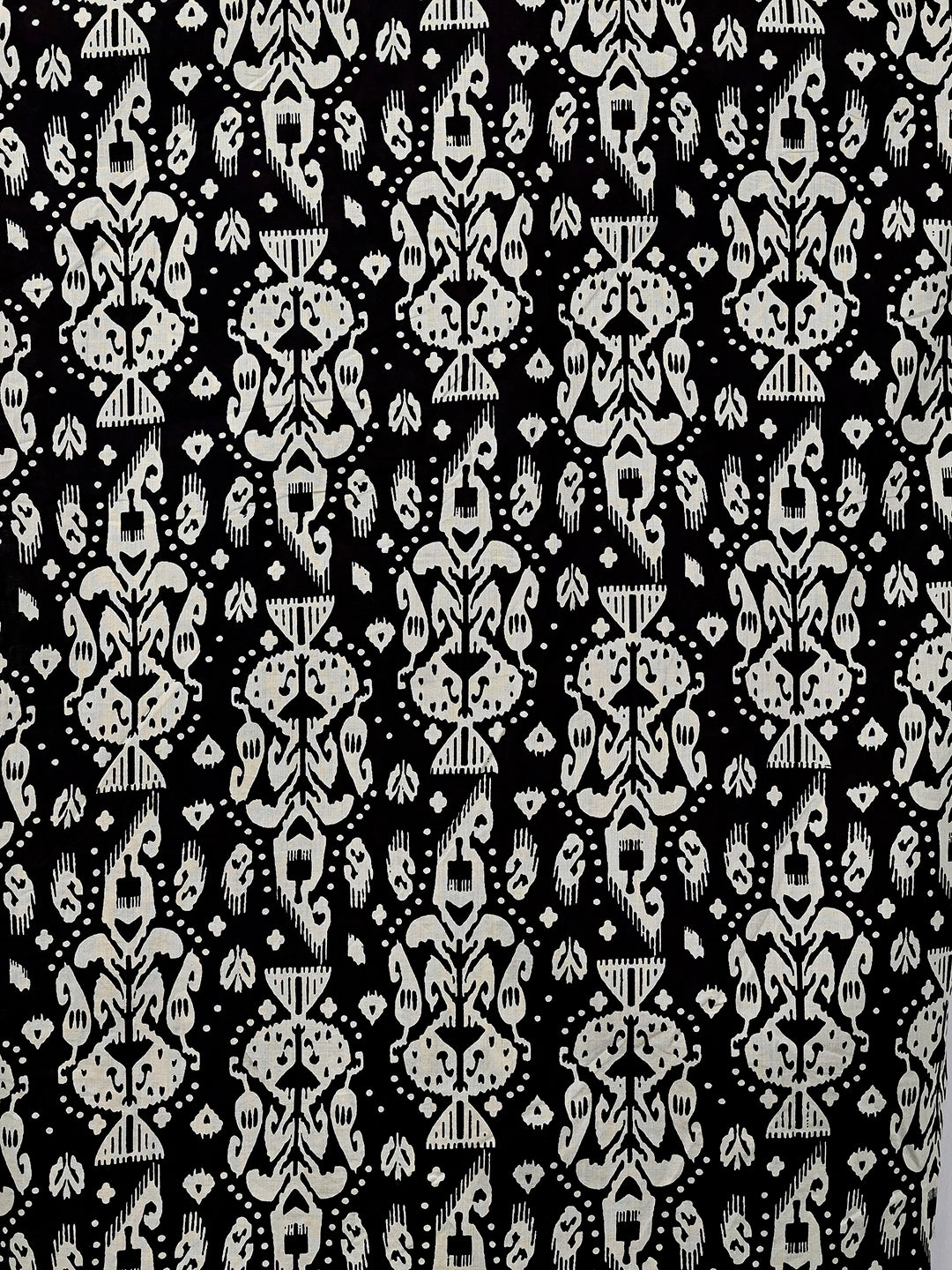 Black Cream Block Printed Half Sleeves Shirt
