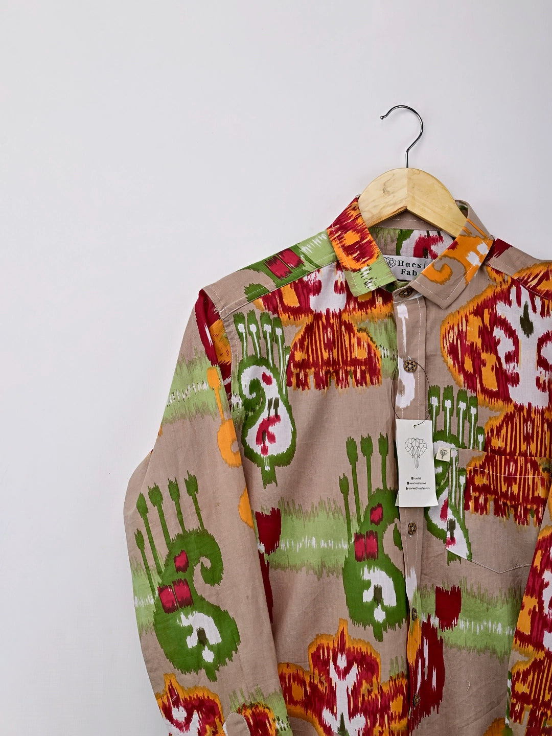 Brown Self Patterned Printed Full-Sleeves Shirt