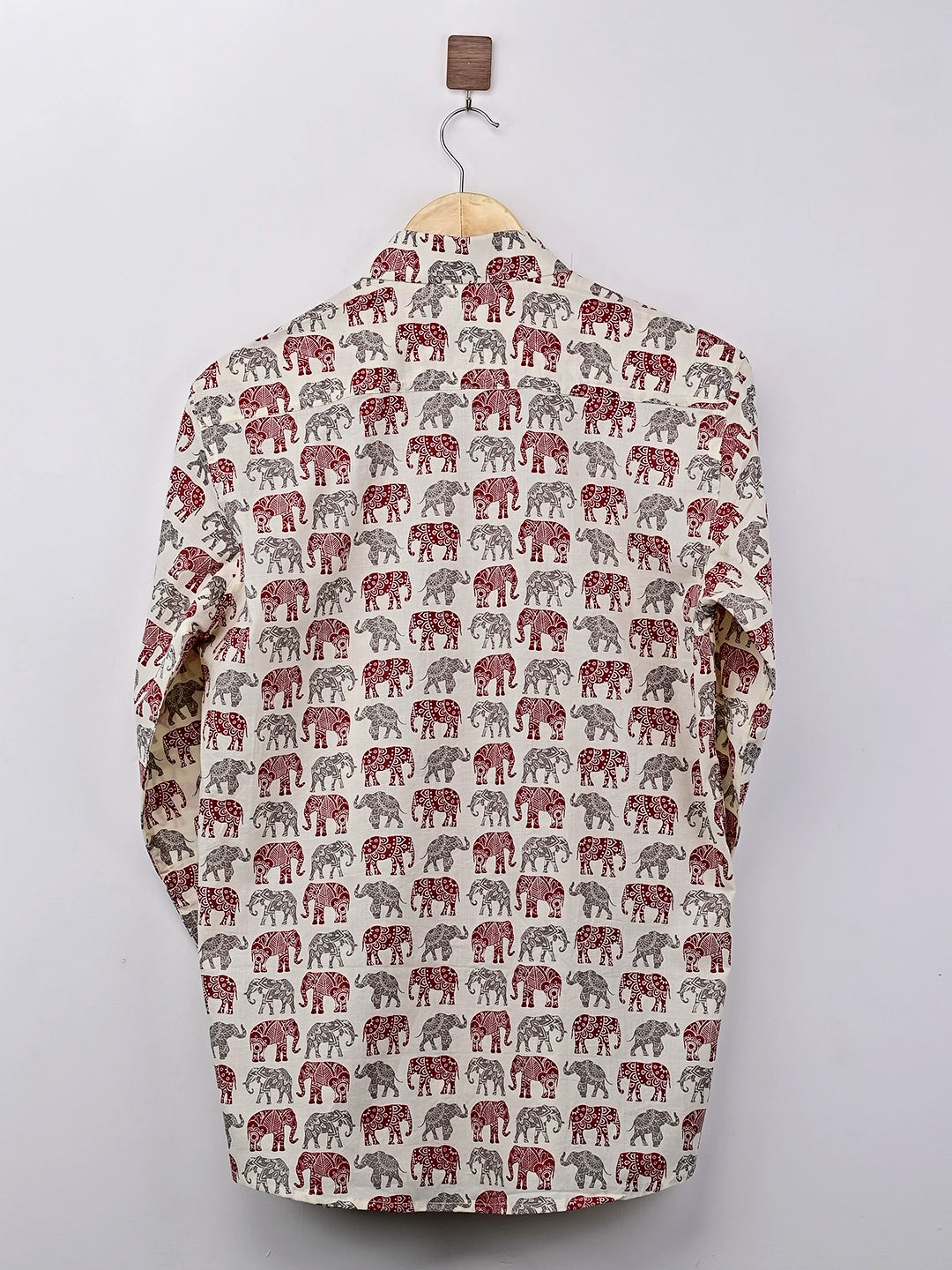 Maroon Multicolor elephant Full Sleeves Shirt