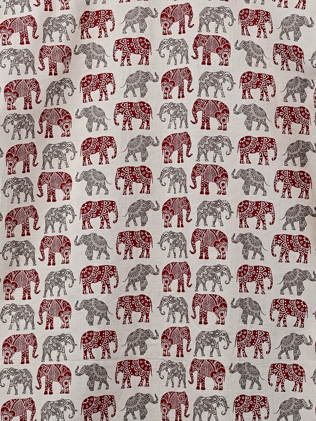 Maroon Multicolor elephant Full Sleeves Shirt
