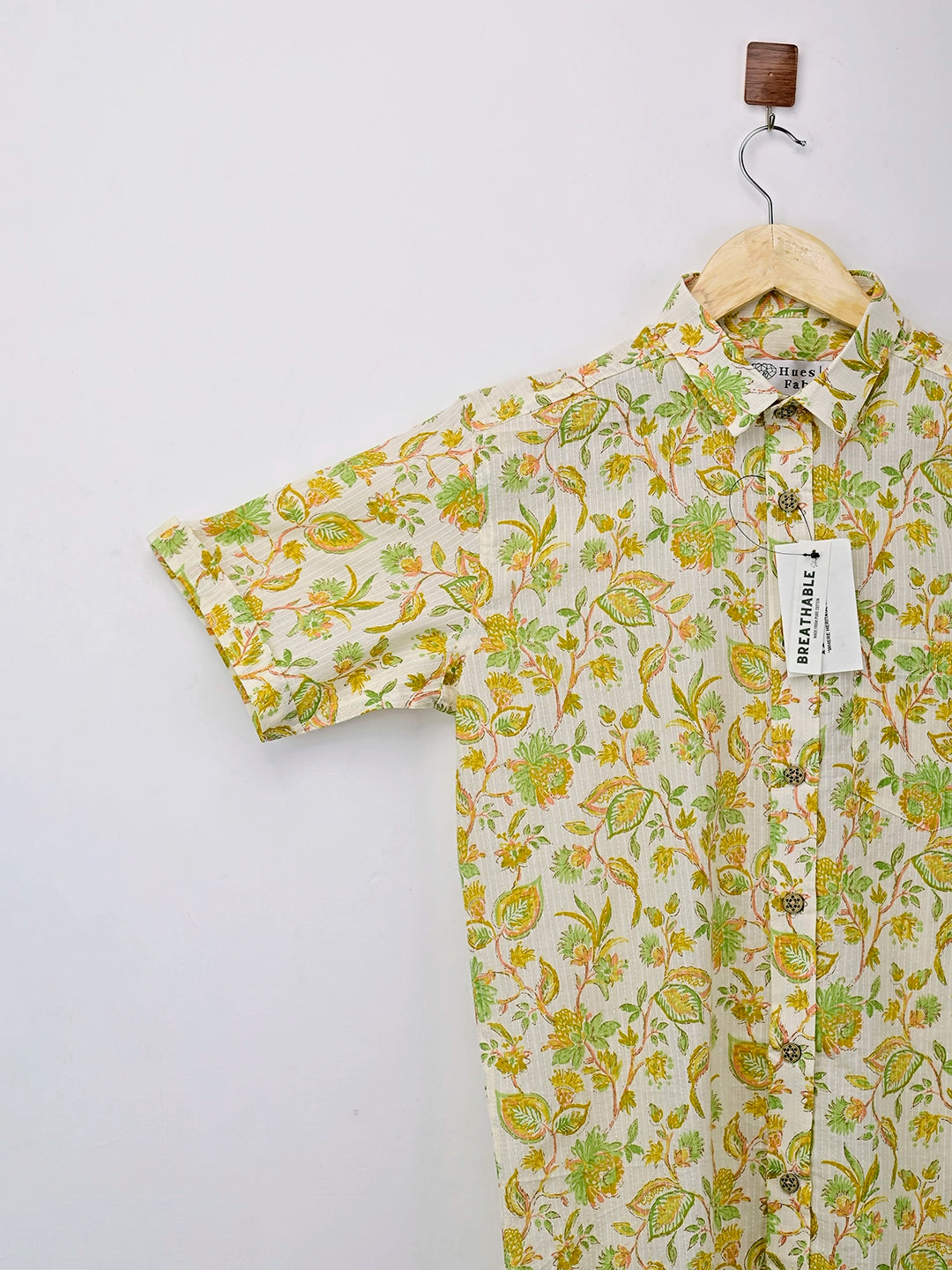 yellow floral half sleeves shirt