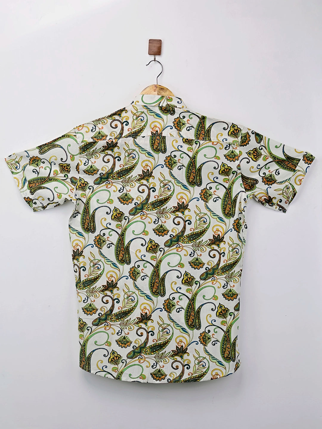 white self pattern half sleeve shirt