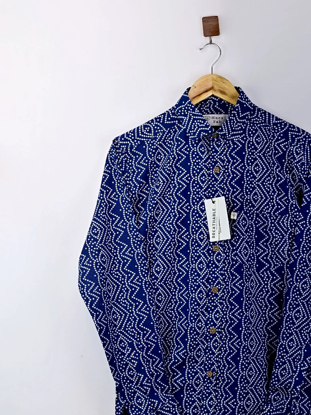 Navy Blue Bandej Printed Full Sleeves Shirt