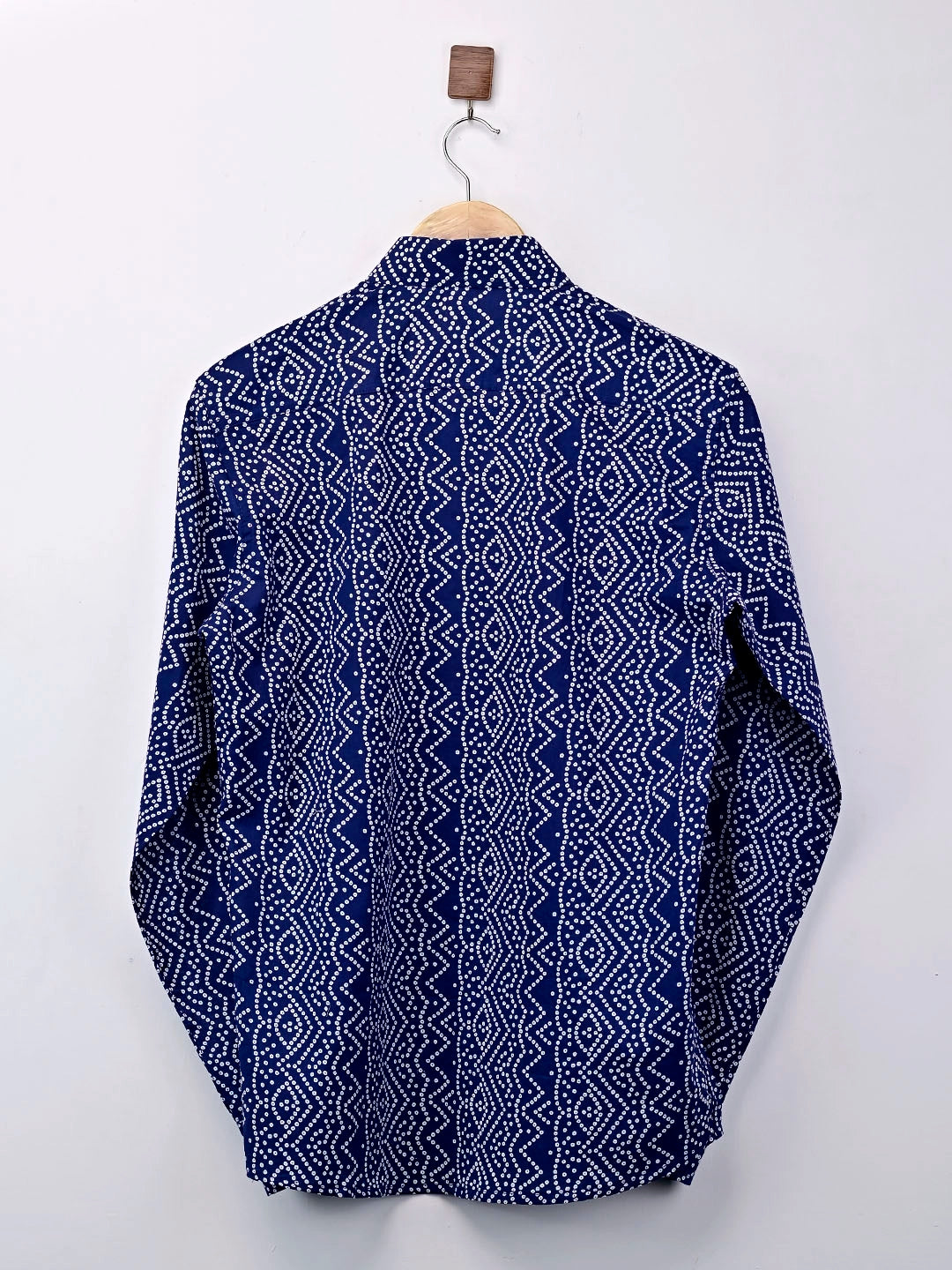 Navy Blue Bandej Printed Full Sleeves Shirt
