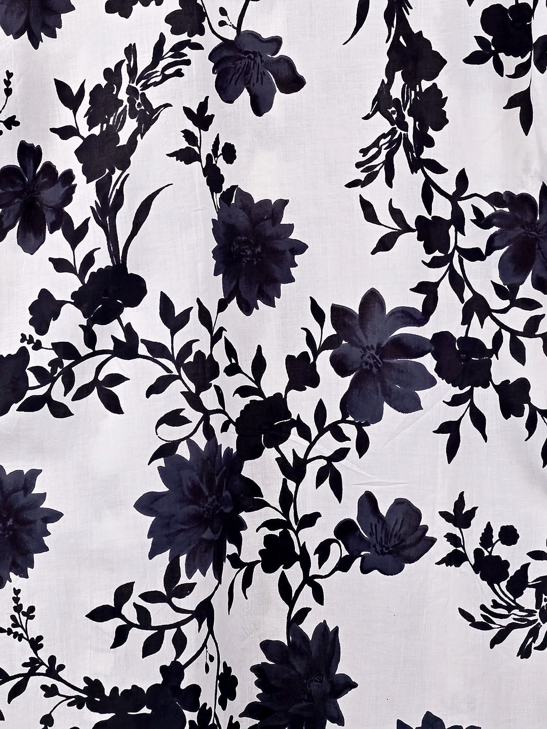white black flowers printed full sleeves shirt