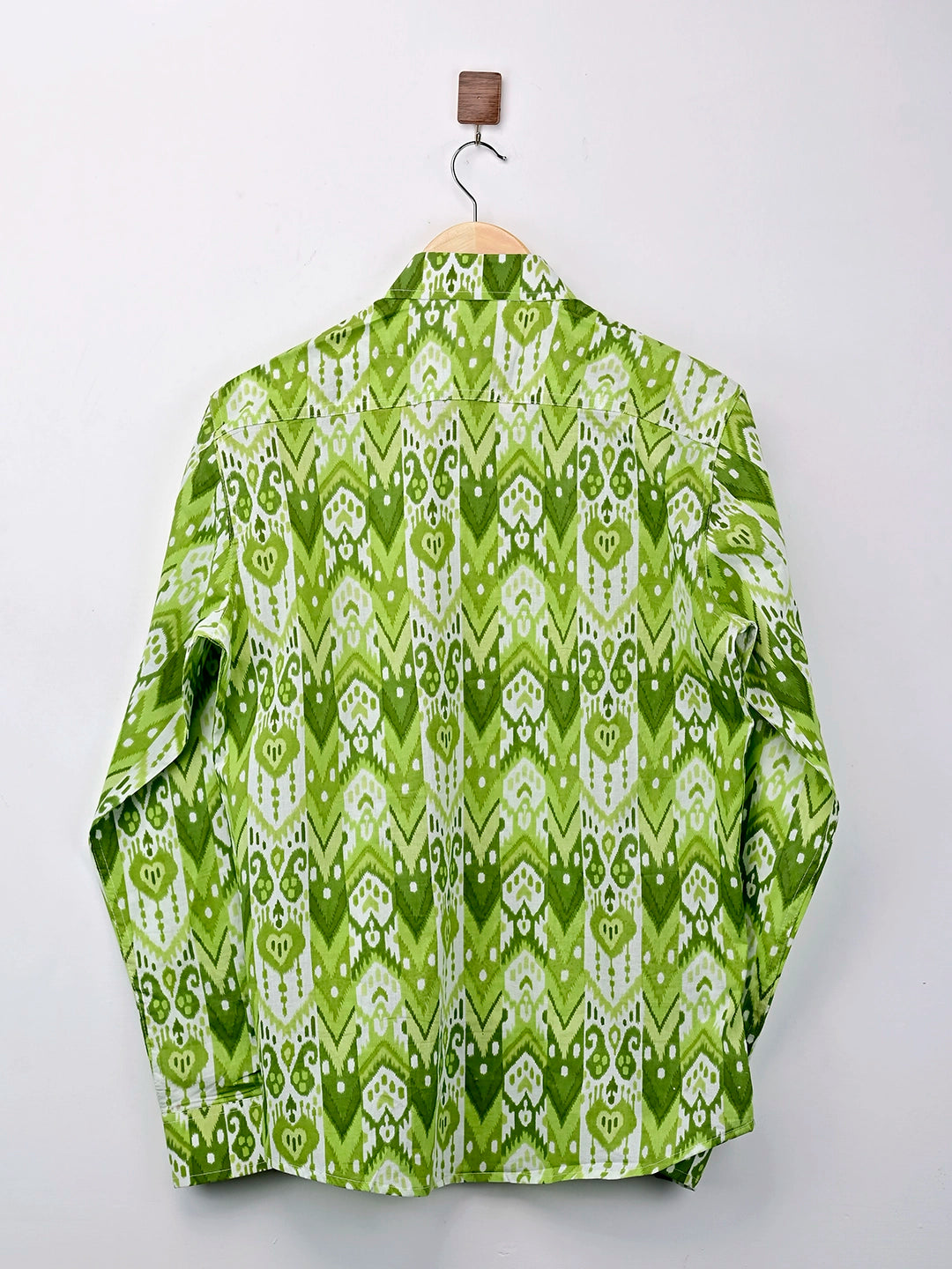 green ikat full sleeves shirt