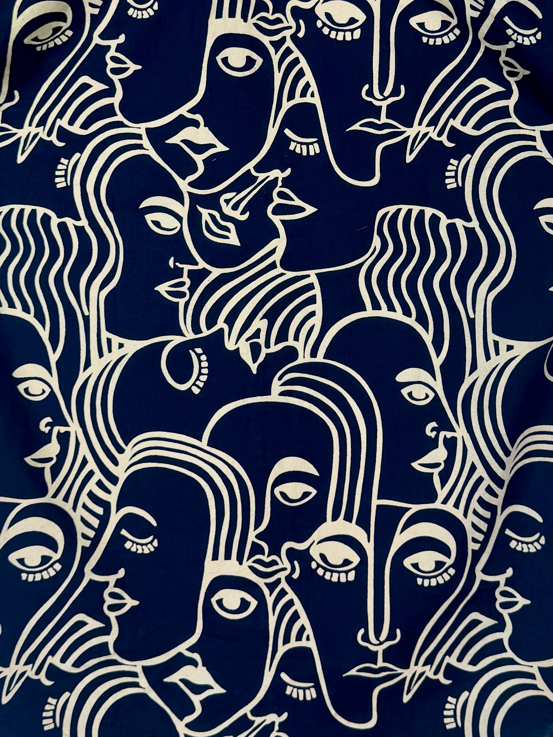 Navy Face Art Half Sleeves Shirt