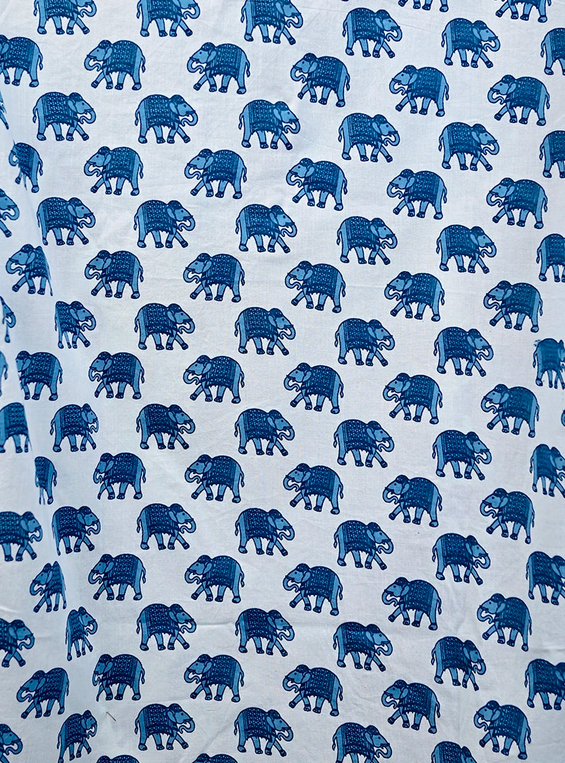 Sky Blue Elephant short kurta