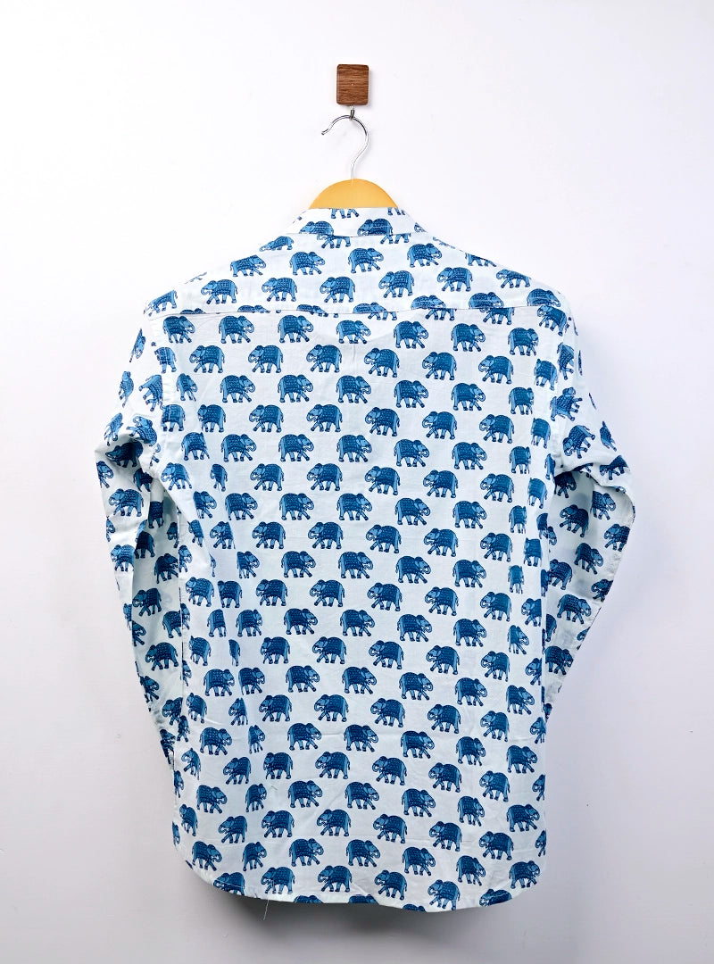 Sky Blue Elephant short kurta