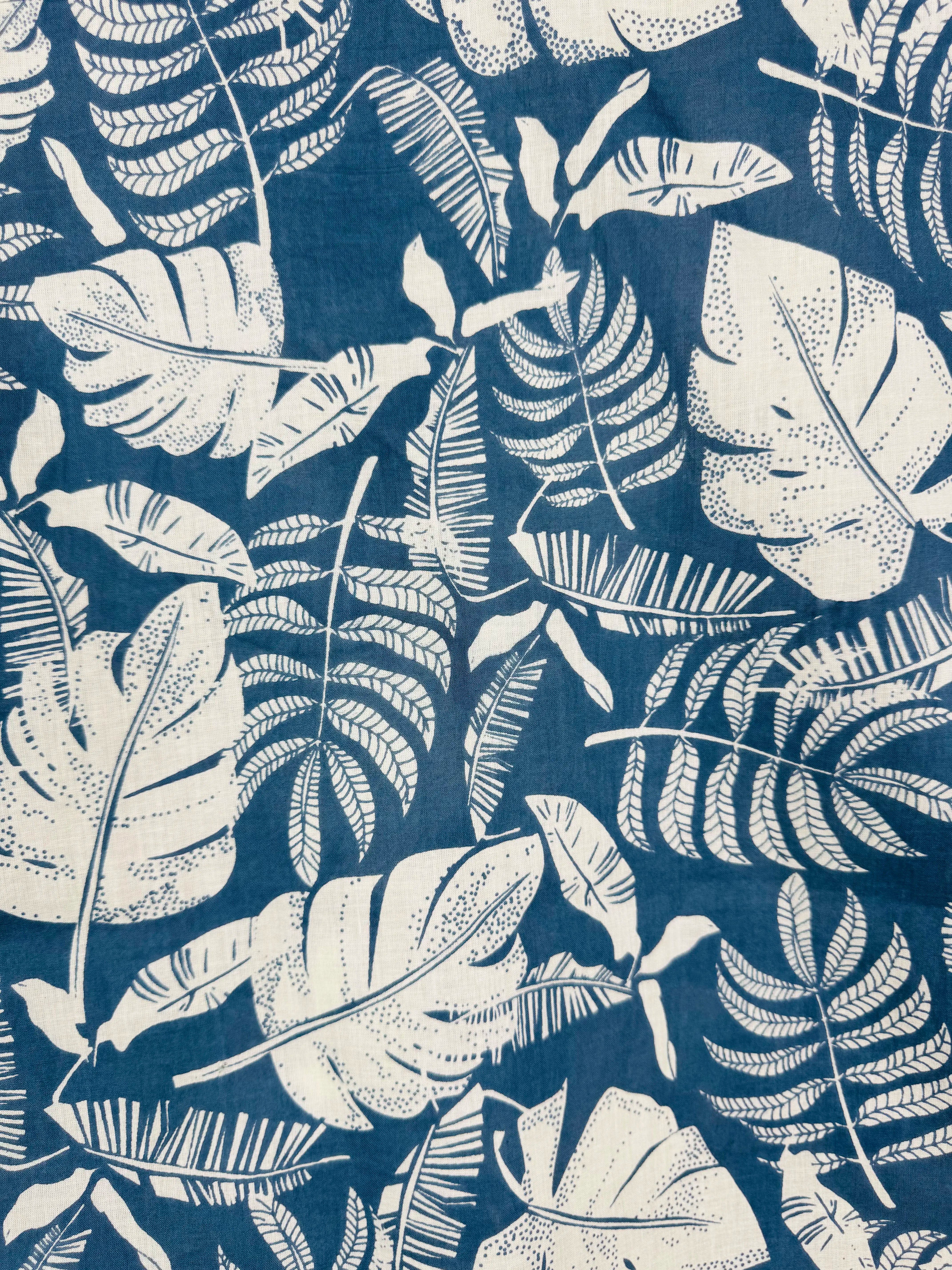 Blue Tropic Printed Short Kurta