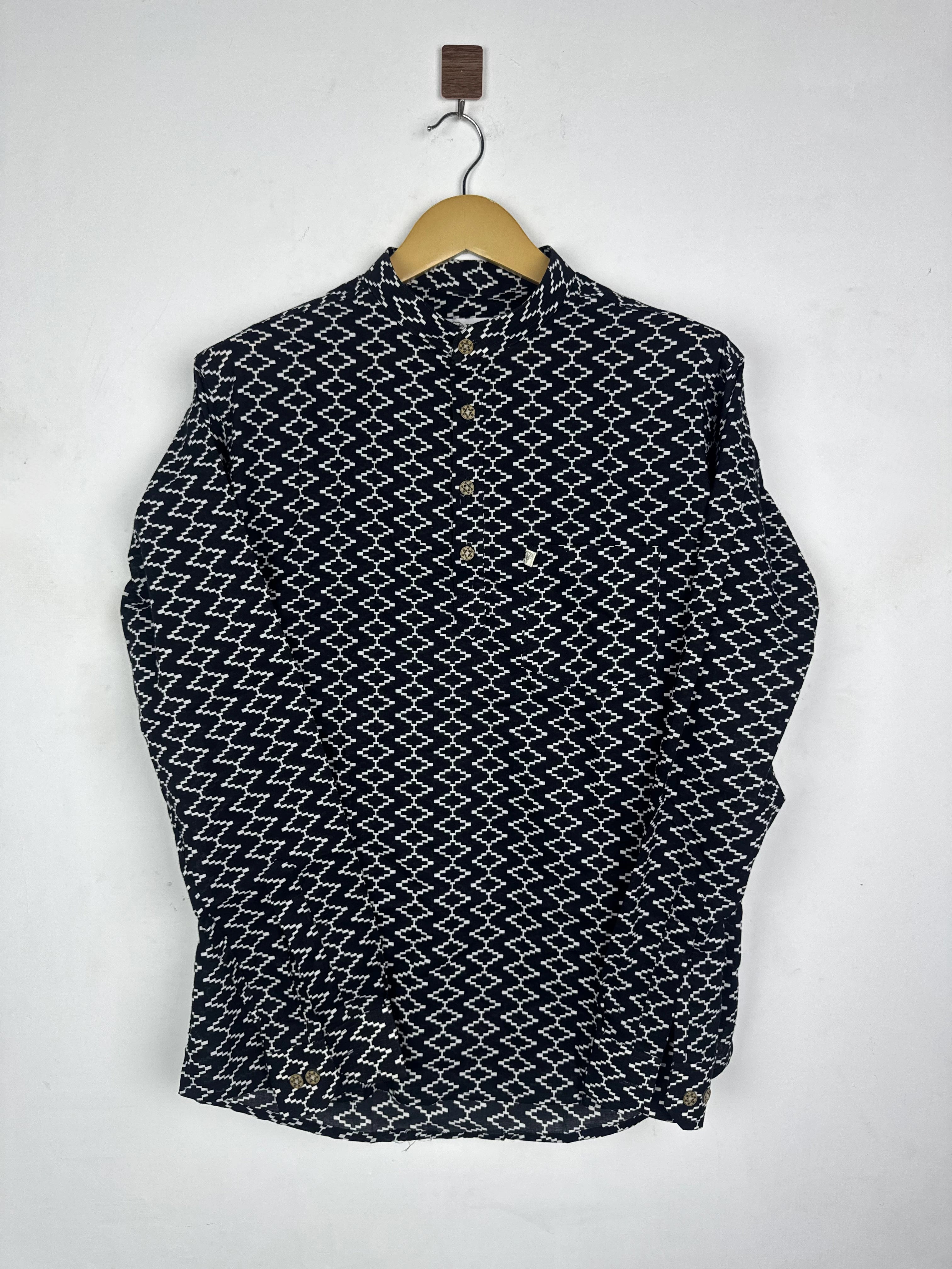 Black zig zag Printed Short Kurta