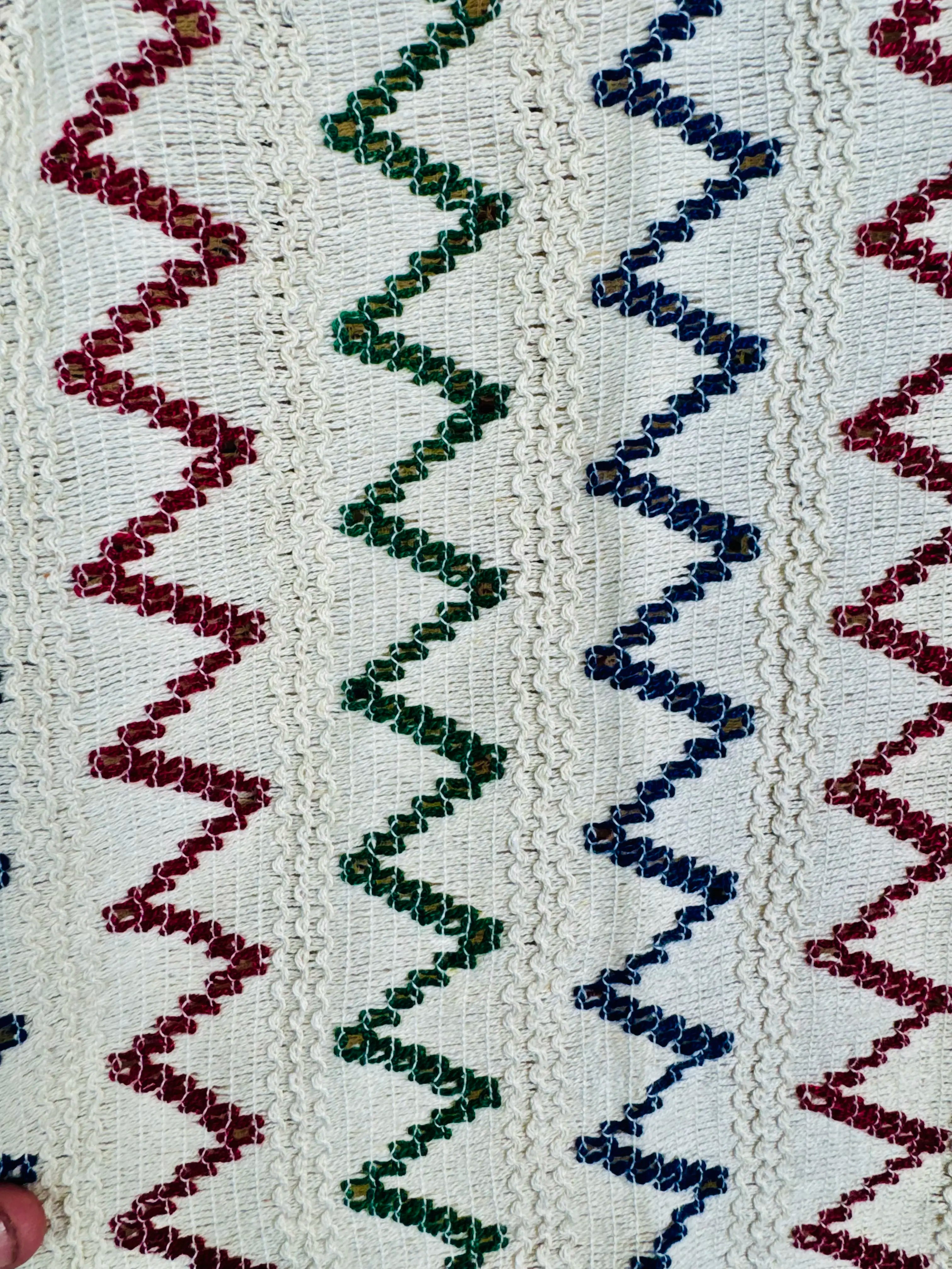 Multicolor Zig Zag Knitted Half Sleeves Shirt