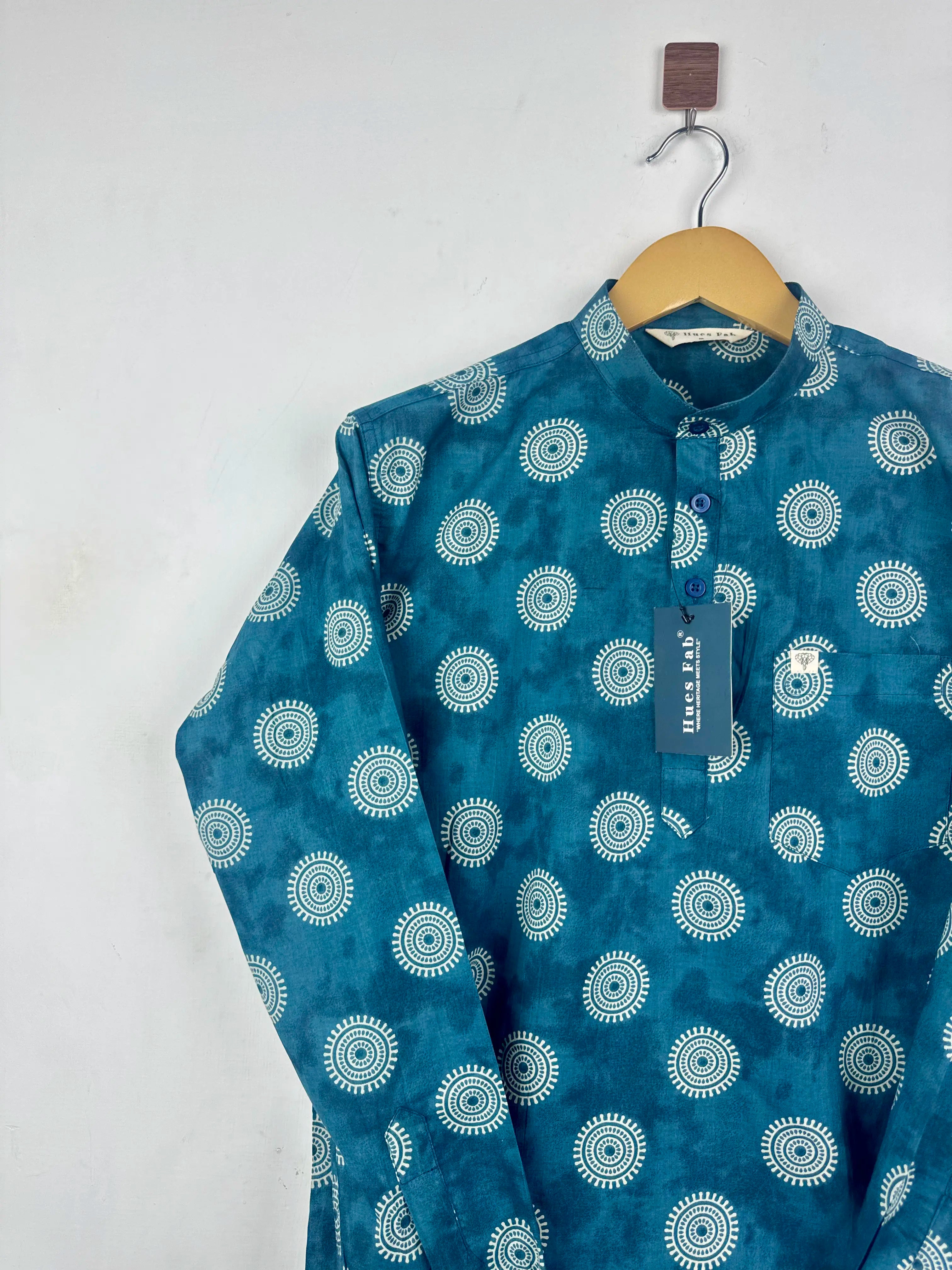 Teal Orbit short kurta