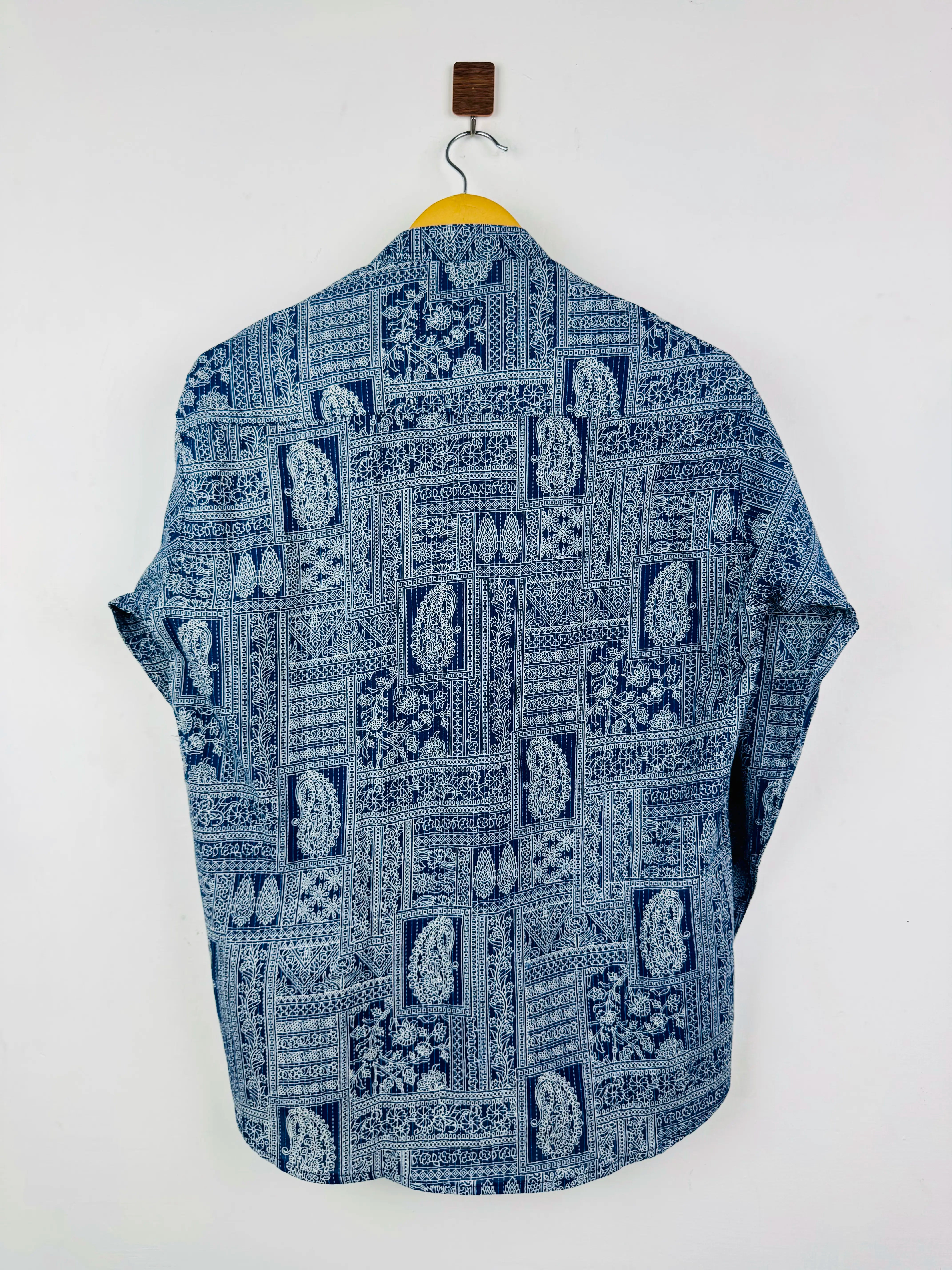 Navy Blue Mandala Kantha Short Kurta