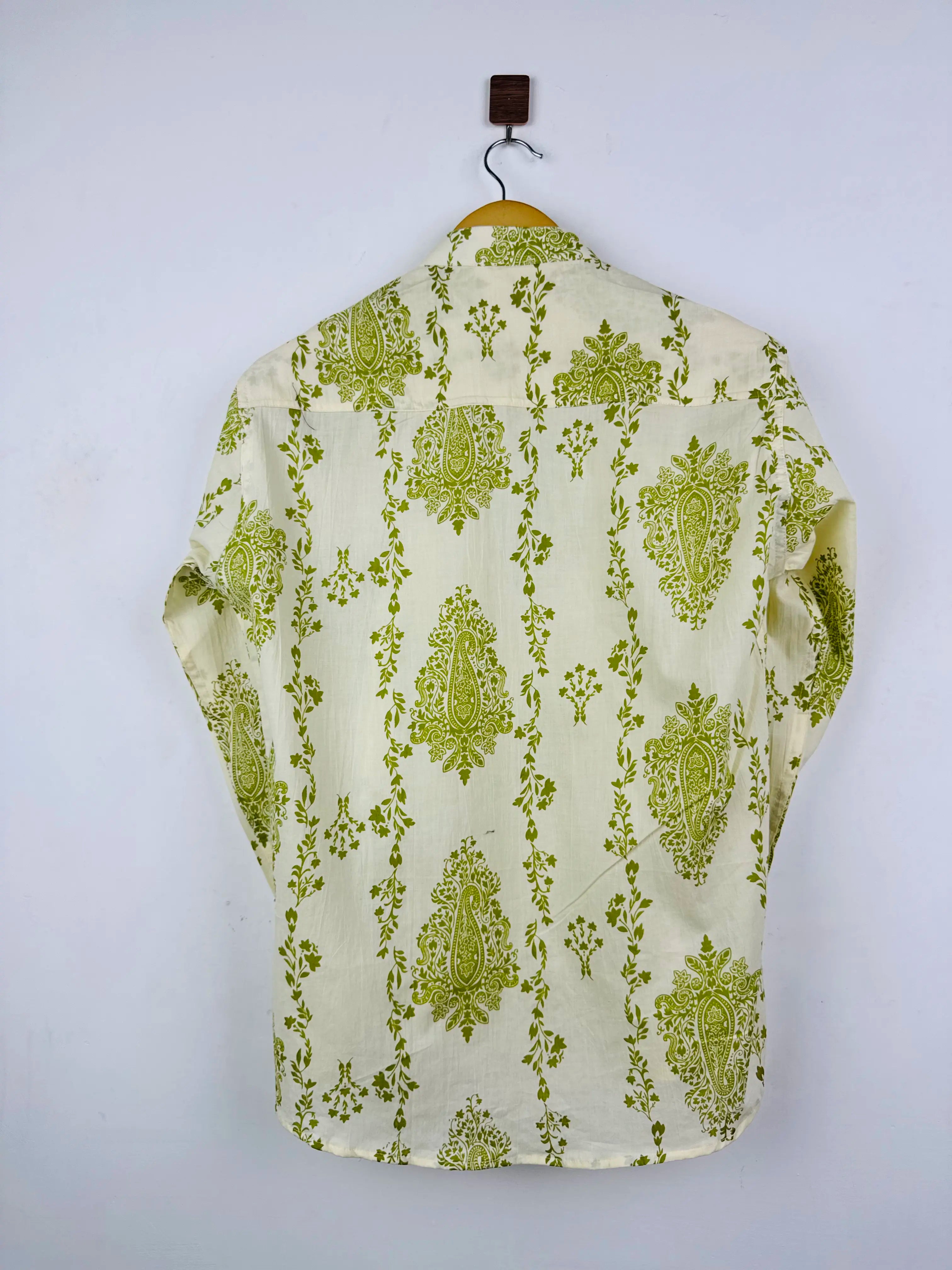ivory green printed short kurta