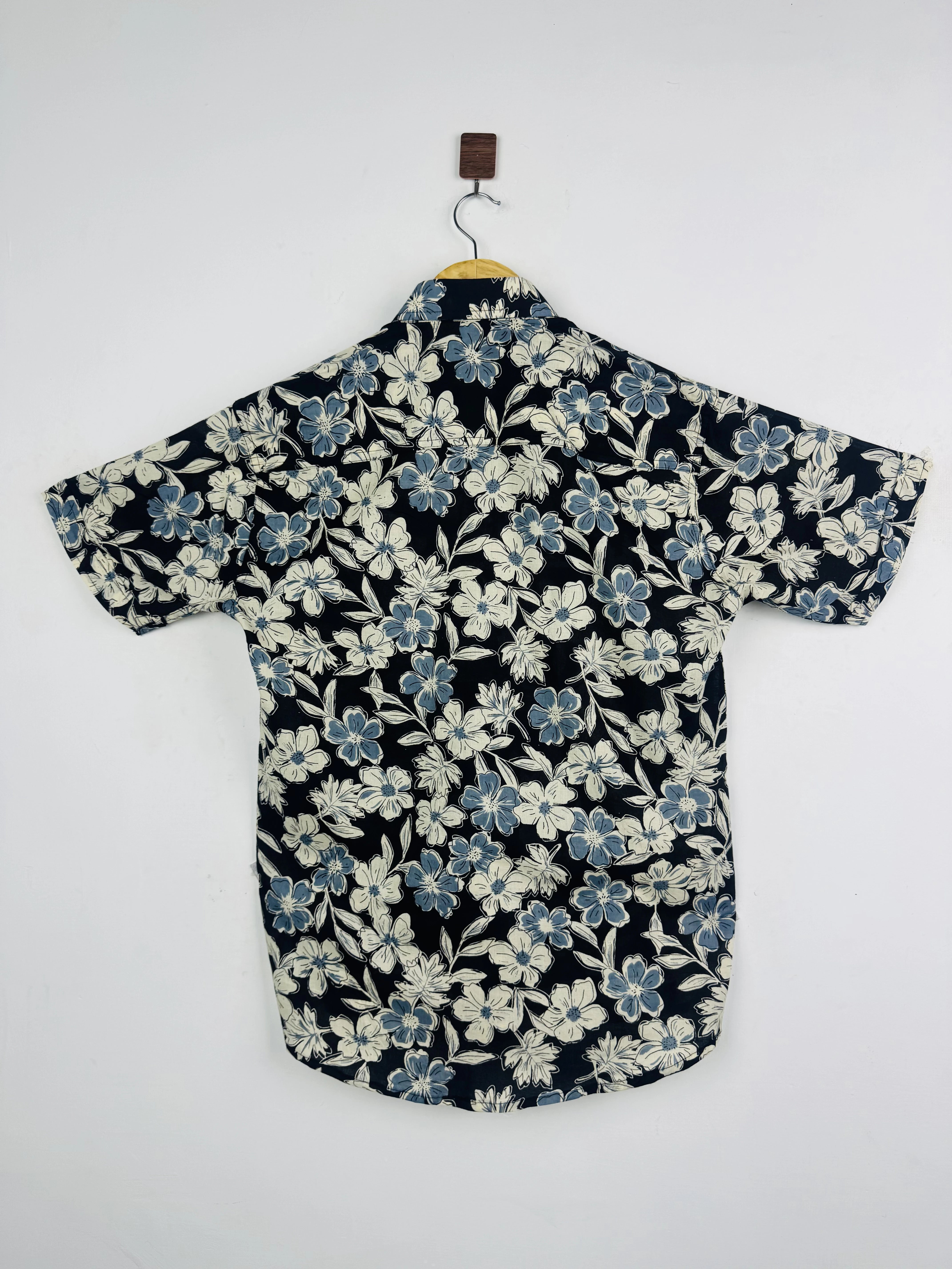 Midnight Blossom Half Sleeves Shirt