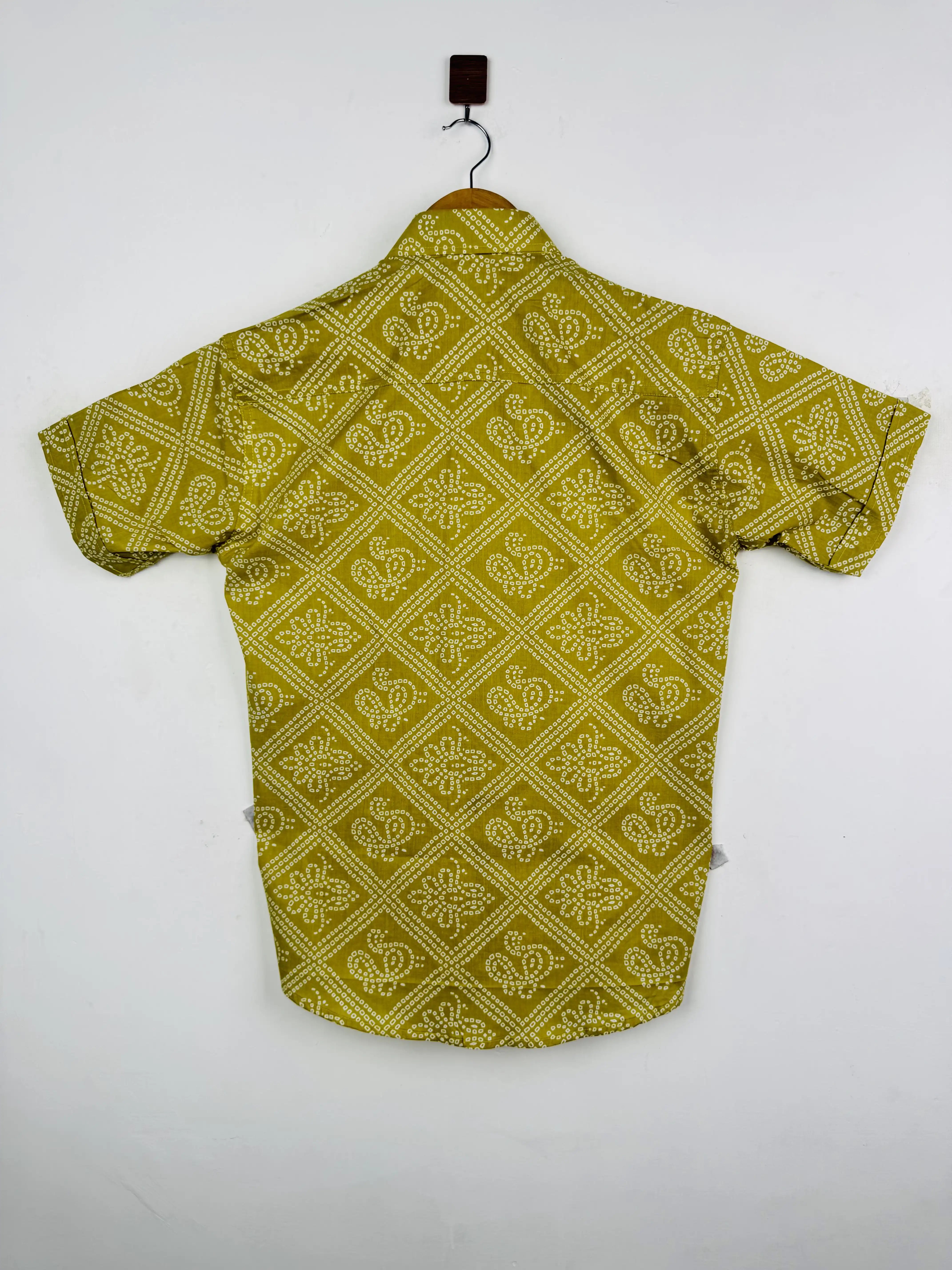 Olive Green Bandej Half Sleeves Shirt