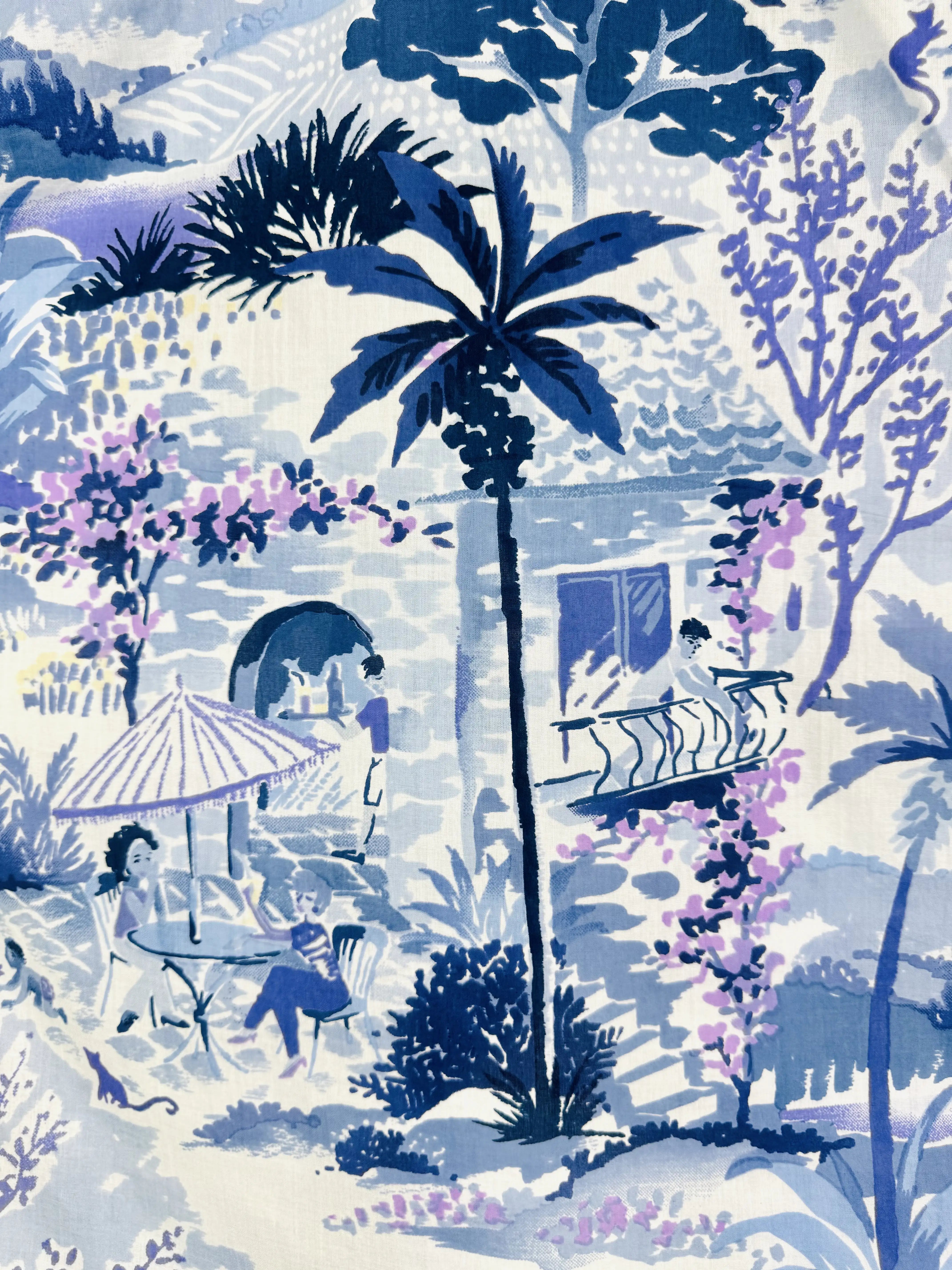 Blue Palm Retreat Half Sleeves Shirt
