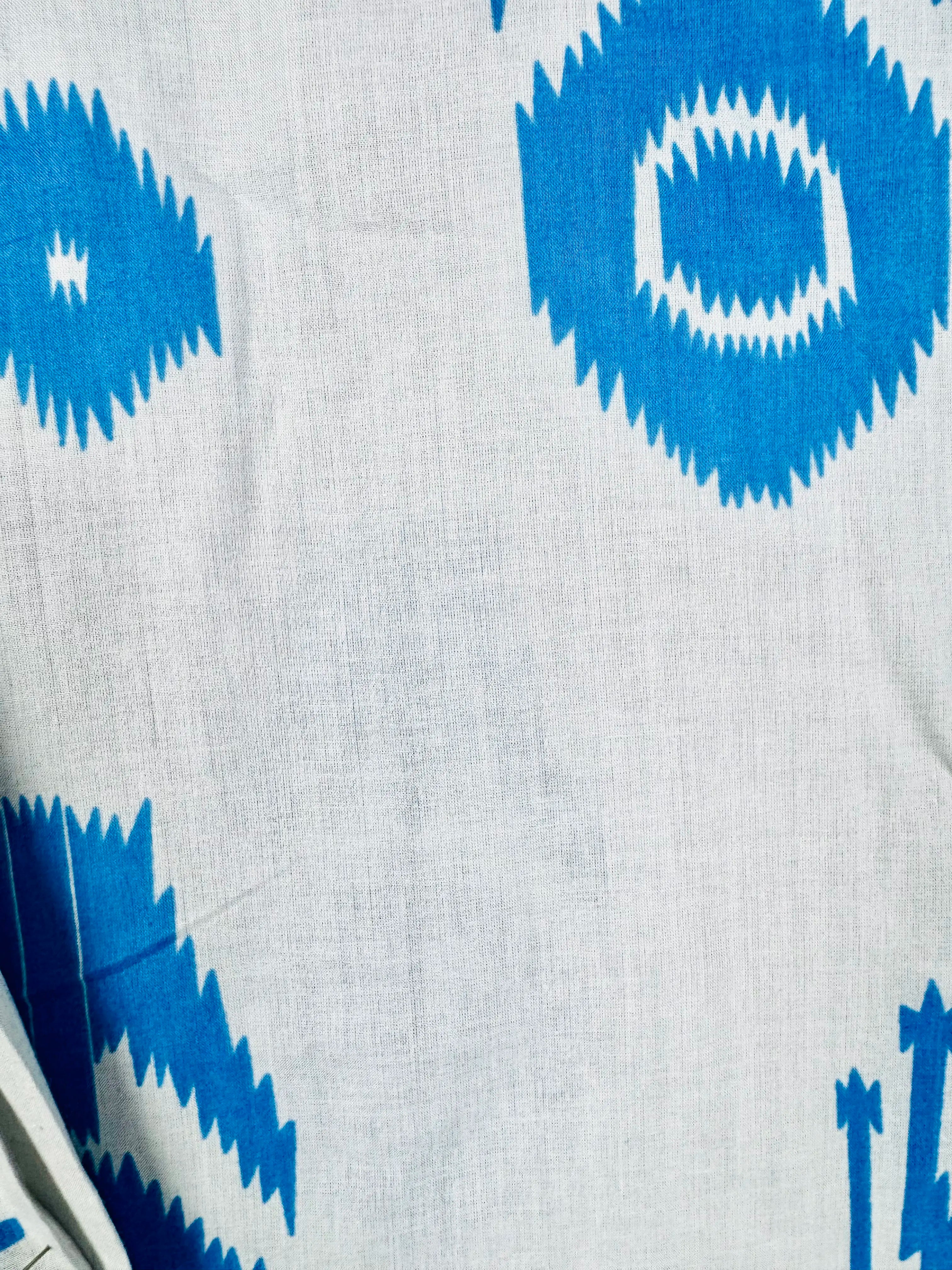 Grey Blue Ikat printed short kurta