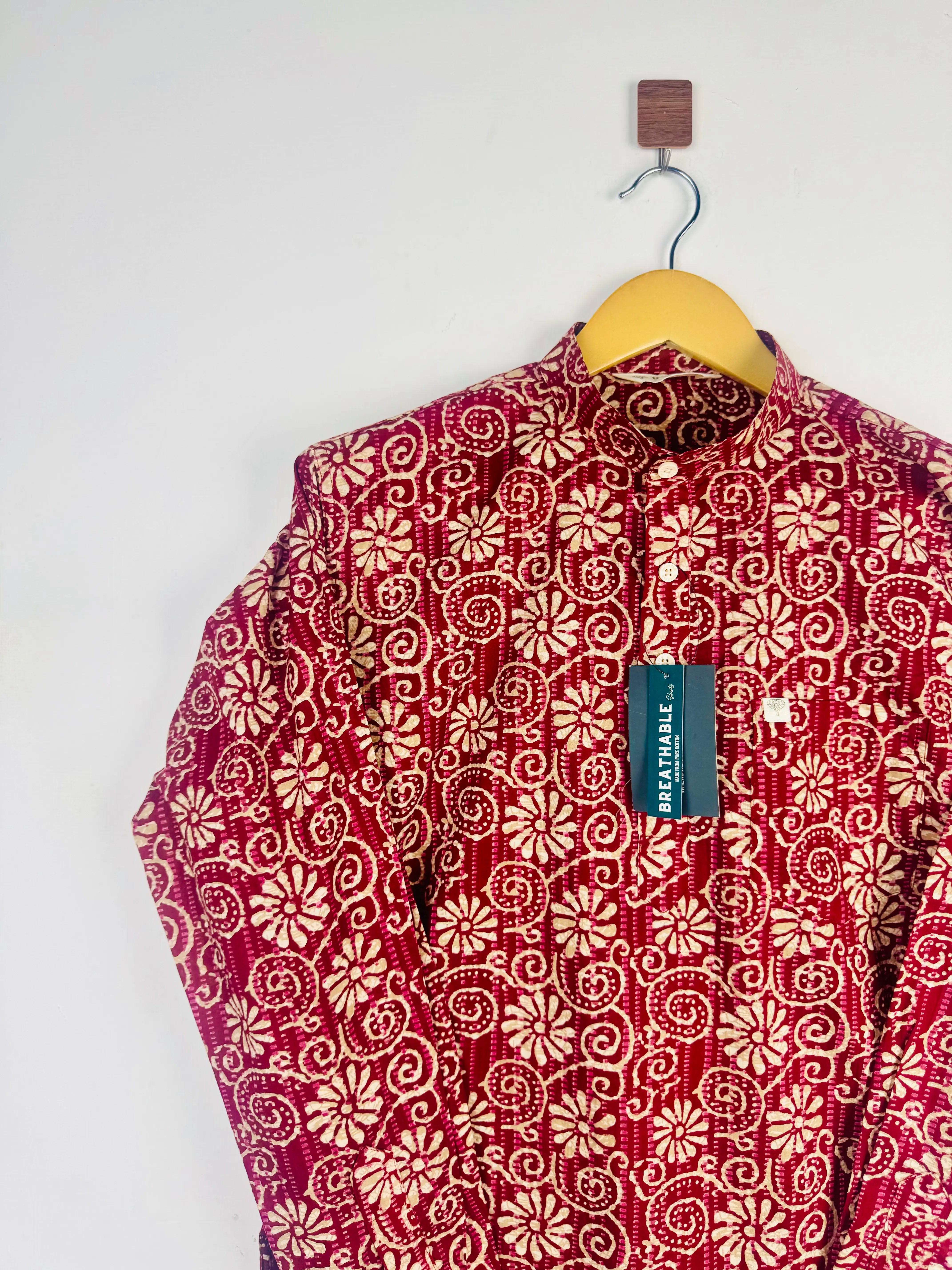 Maroon flowers Printed short kurta