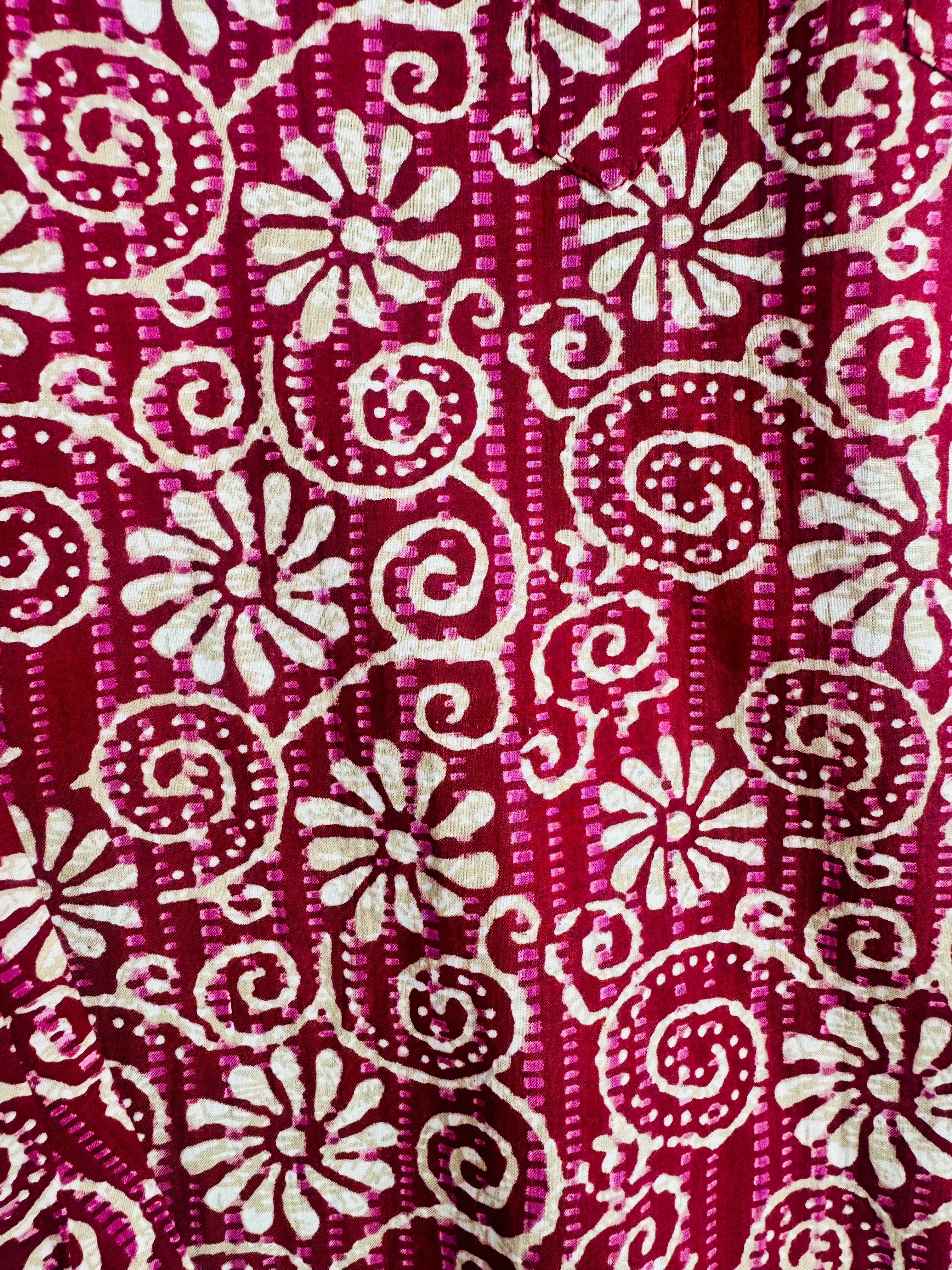 Maroon flowers Printed short kurta