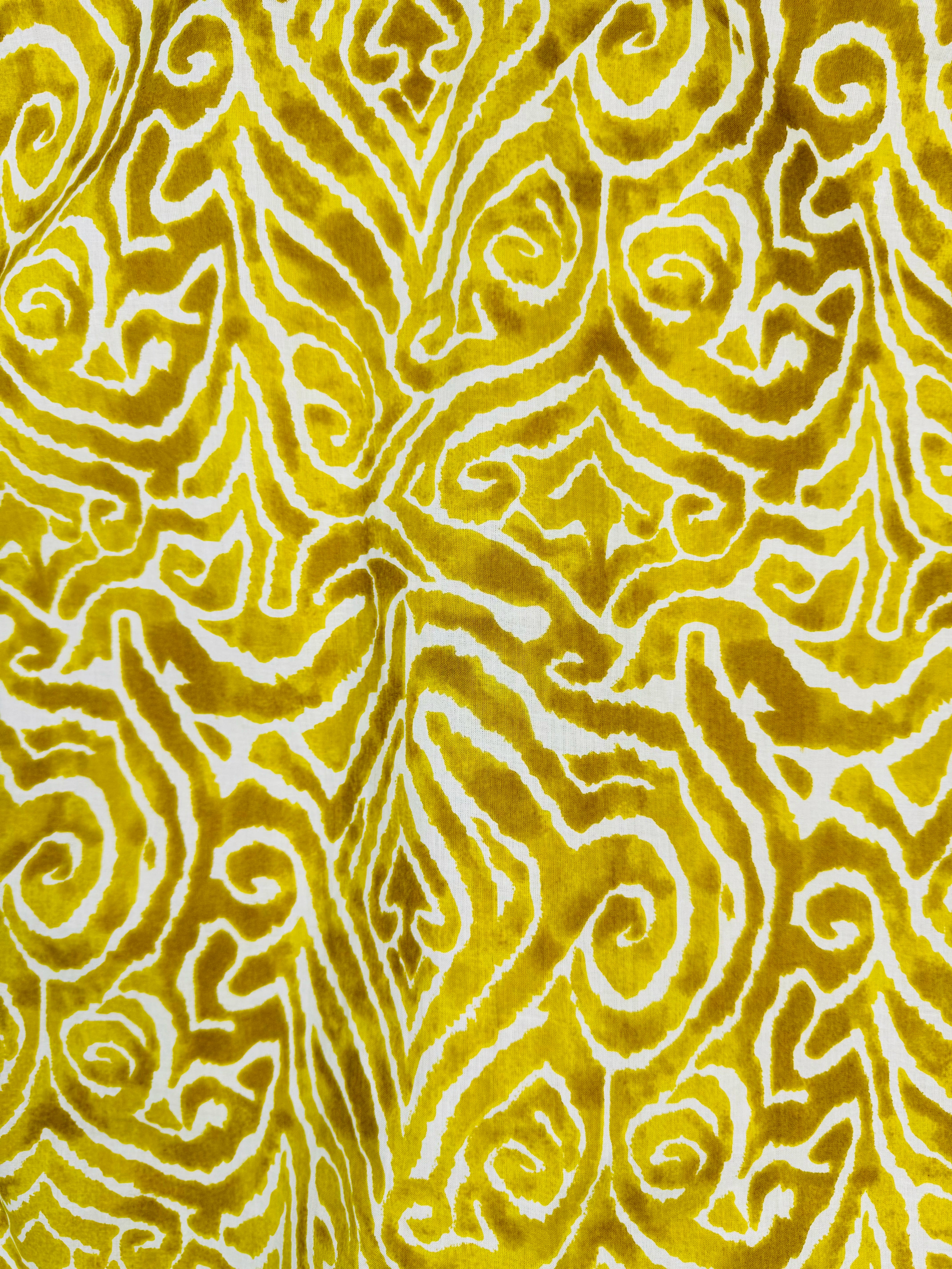Mustard Swirl Printed Half Sleeves Shirt