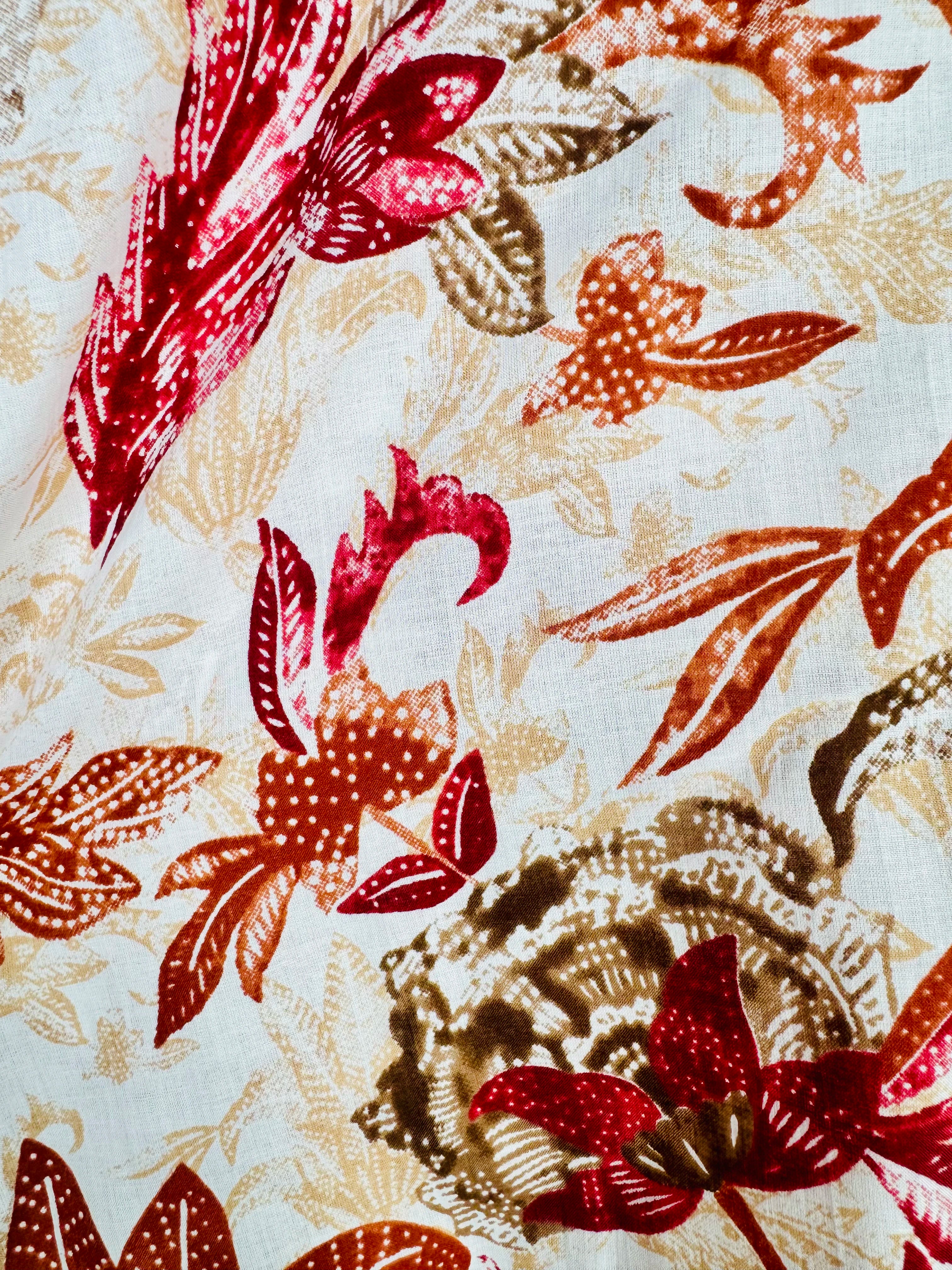 Crimson Leaf Printed Half Sleeves Shirt