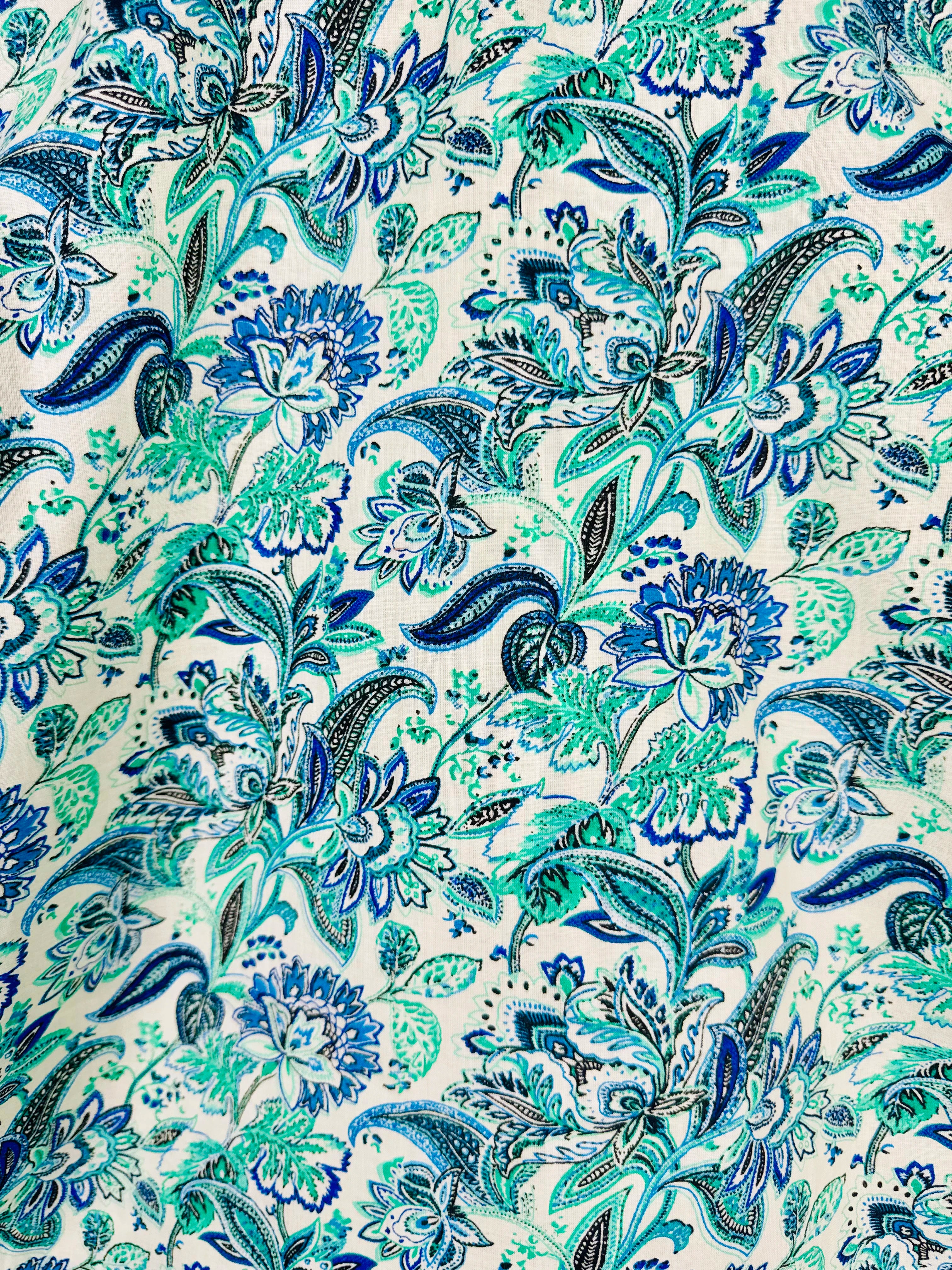 Mint Paisley Printed Half Sleeves Shirt