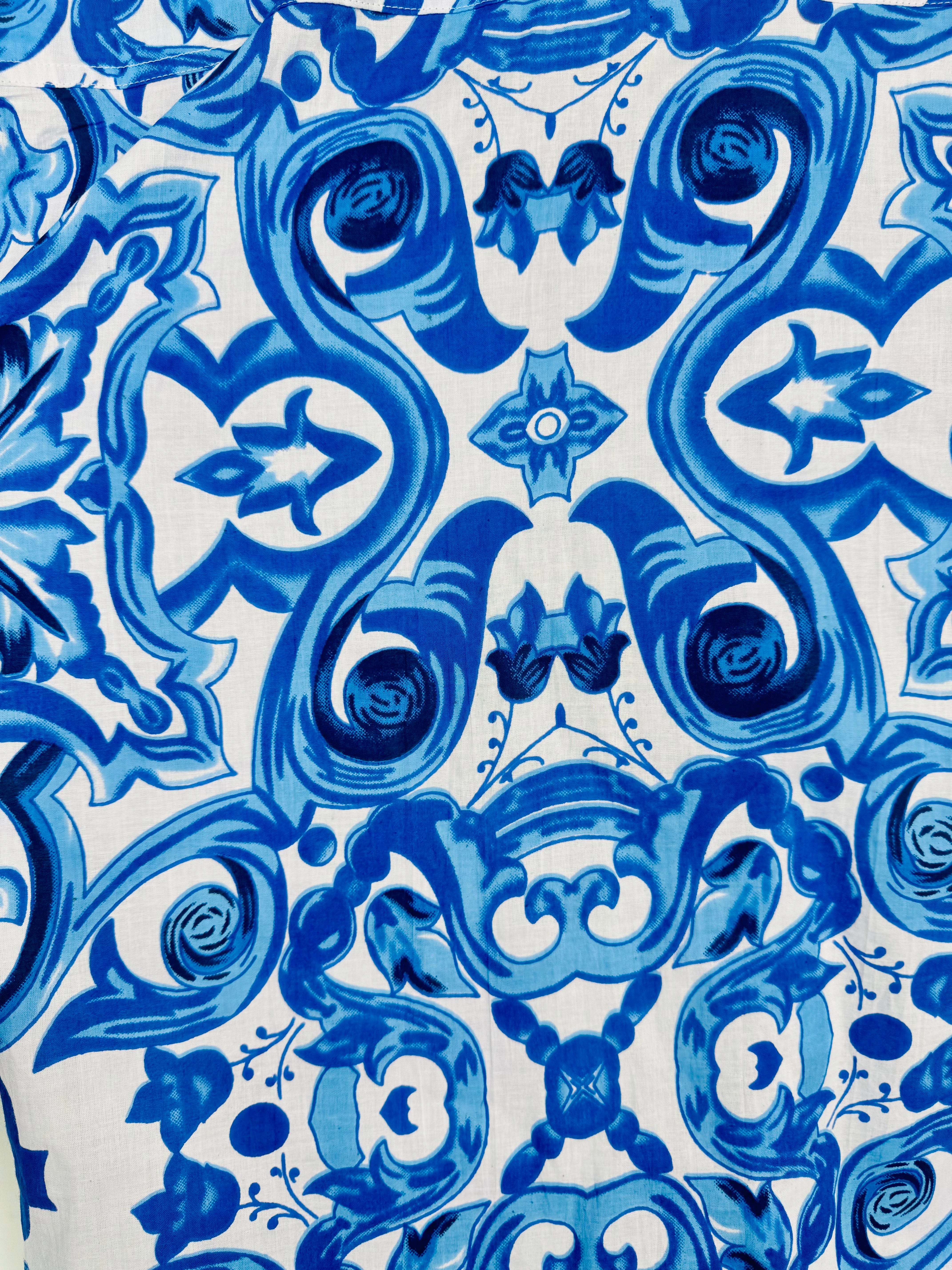 Mediterranean Print Half Sleeves Shirt