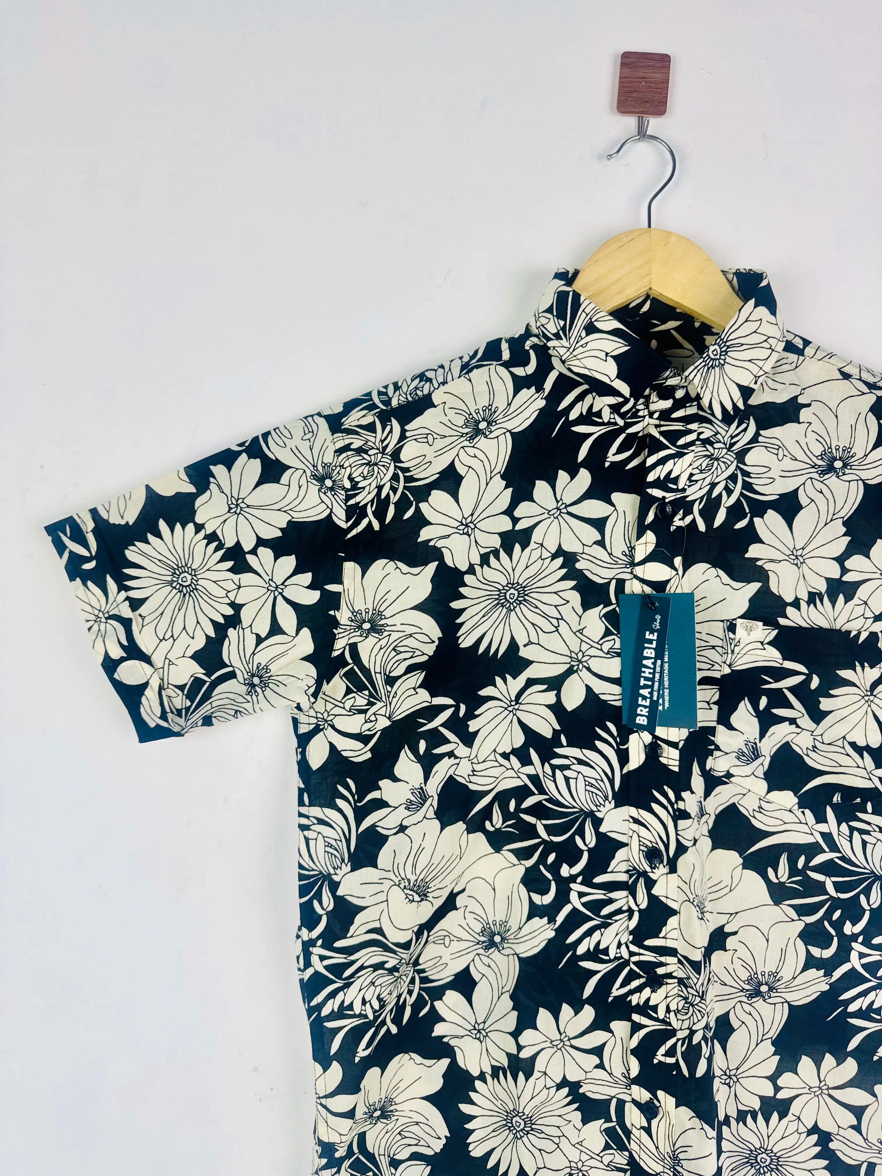 Nocturnal Bloom Half Sleeves Shirt