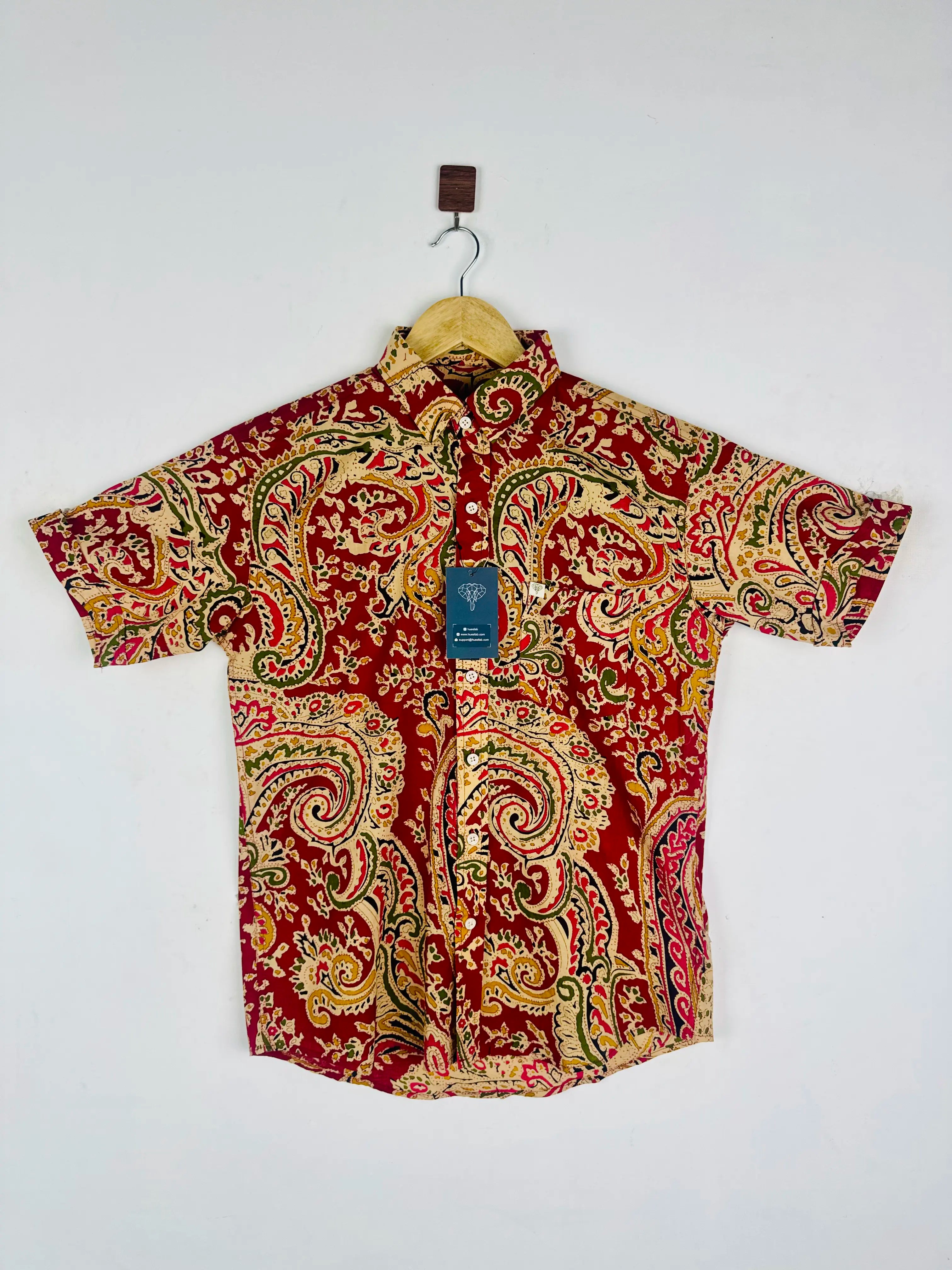 Red Paisley Half Sleeves Shirt