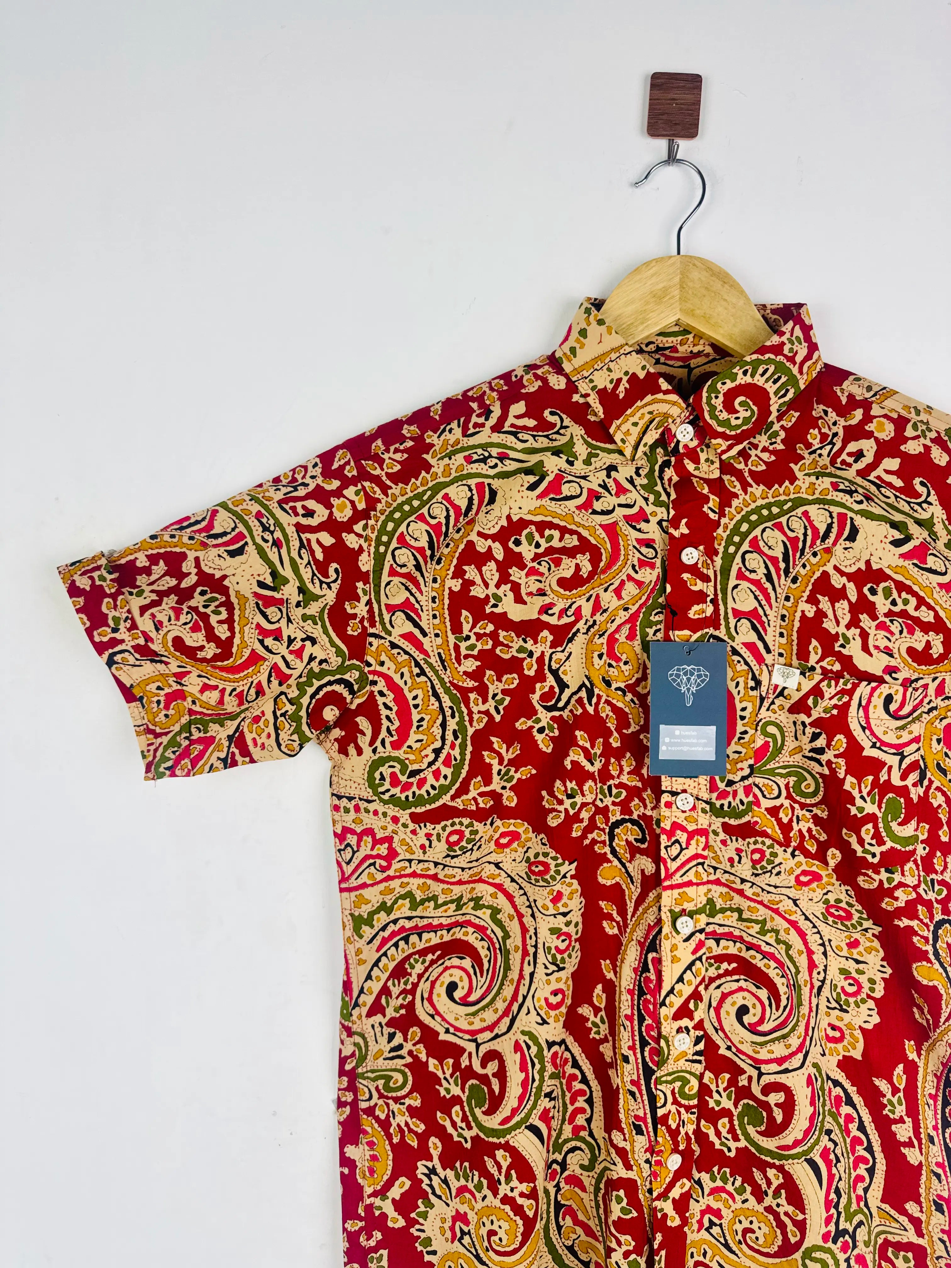 Red Paisley Half Sleeves Shirt