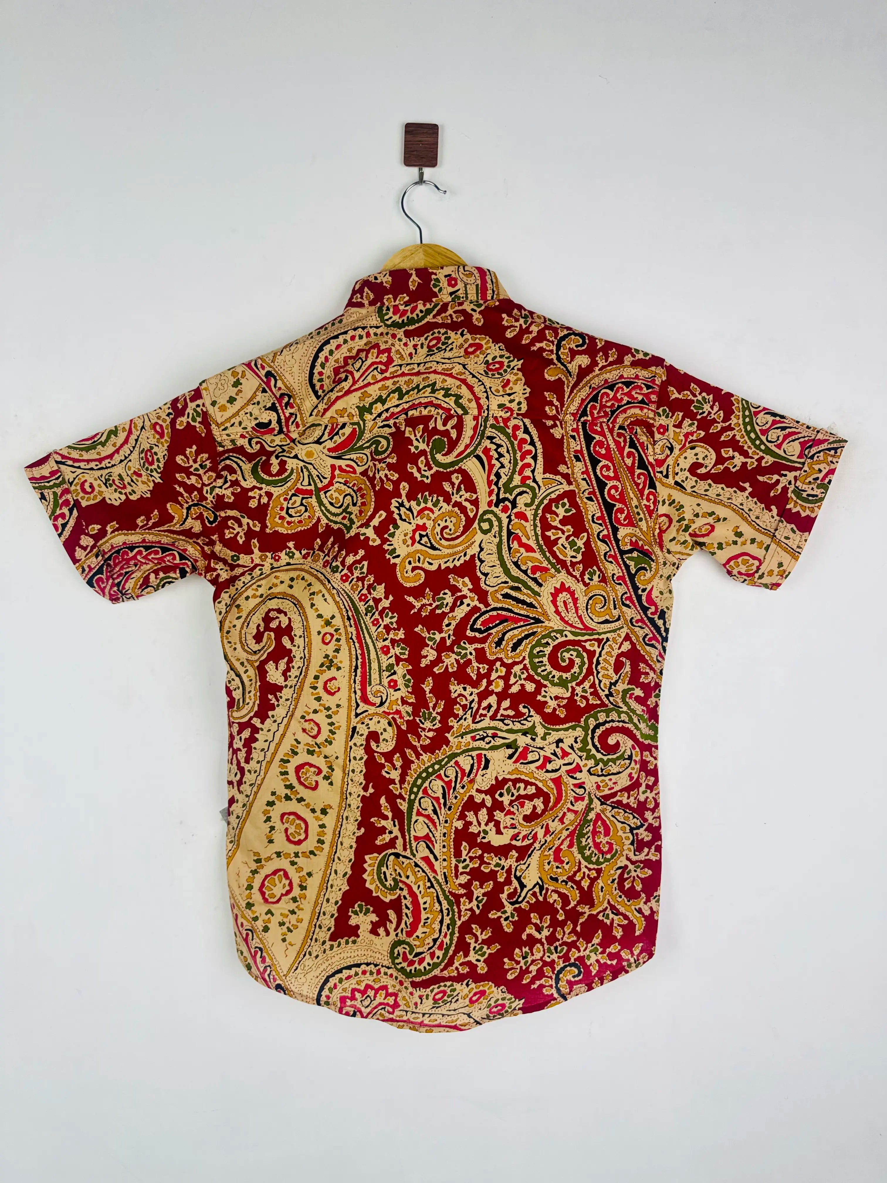 Red Paisley Half Sleeves Shirt
