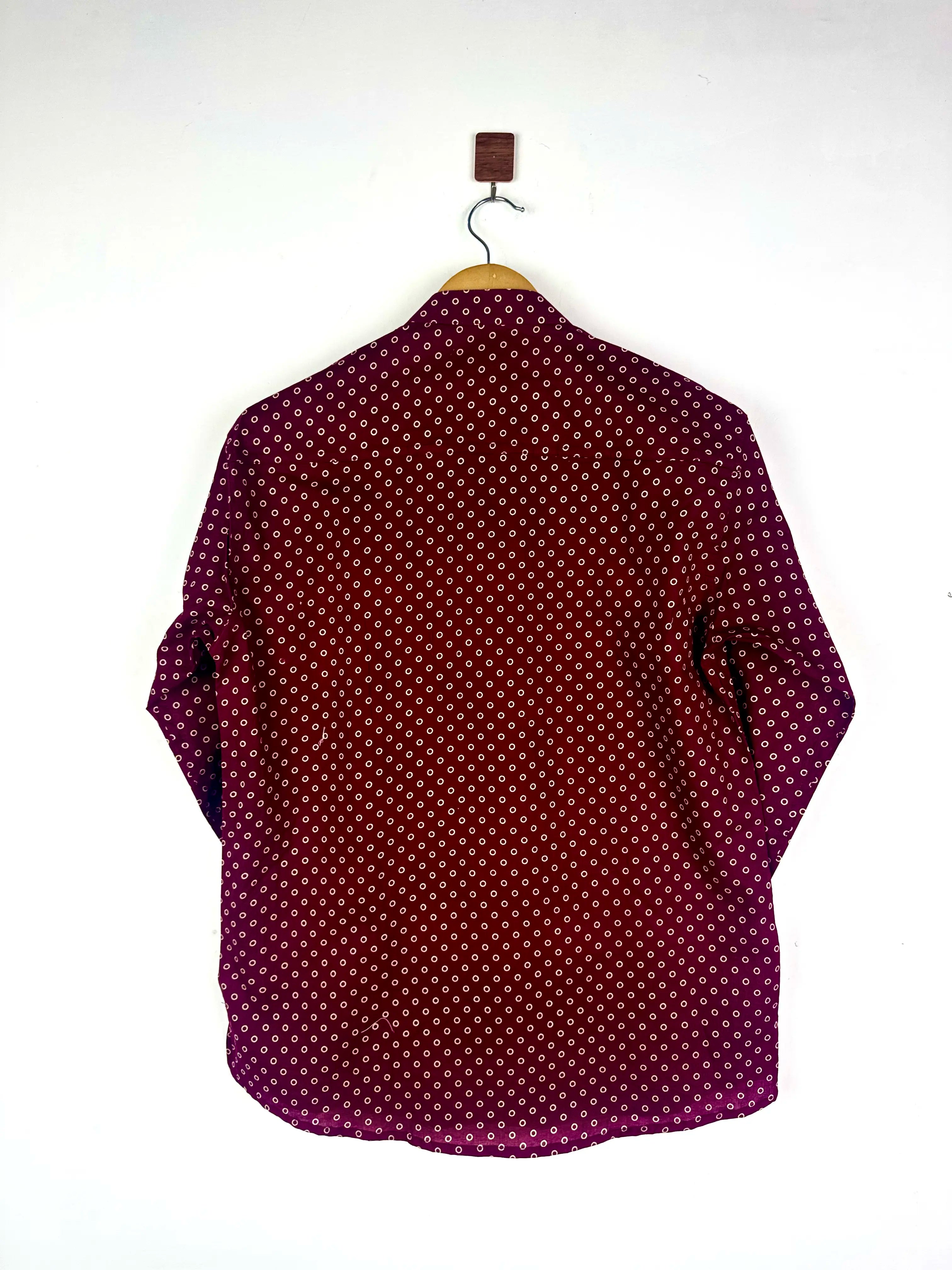 Maroon Polka dots Printed Short Kurta