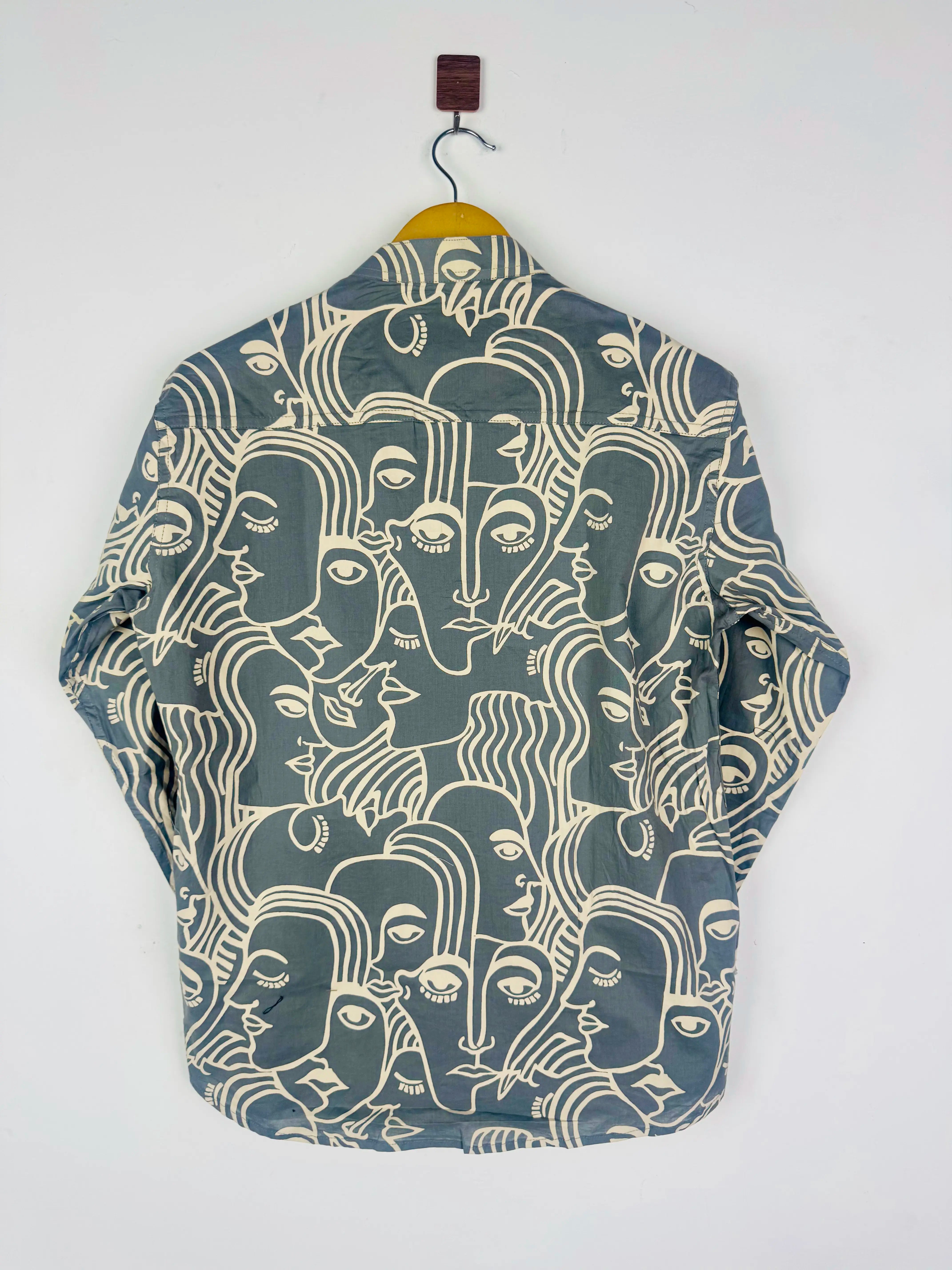 Grey Face Art Printed Short Kurta