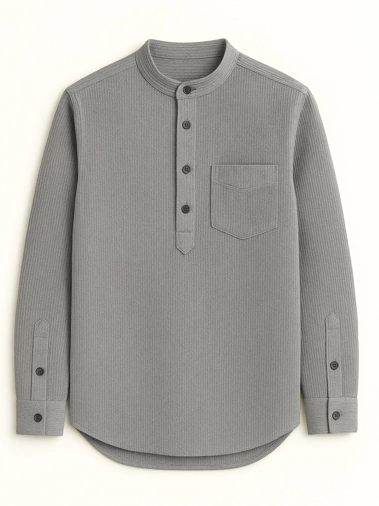 Light Gray Corduroy Short Kurta