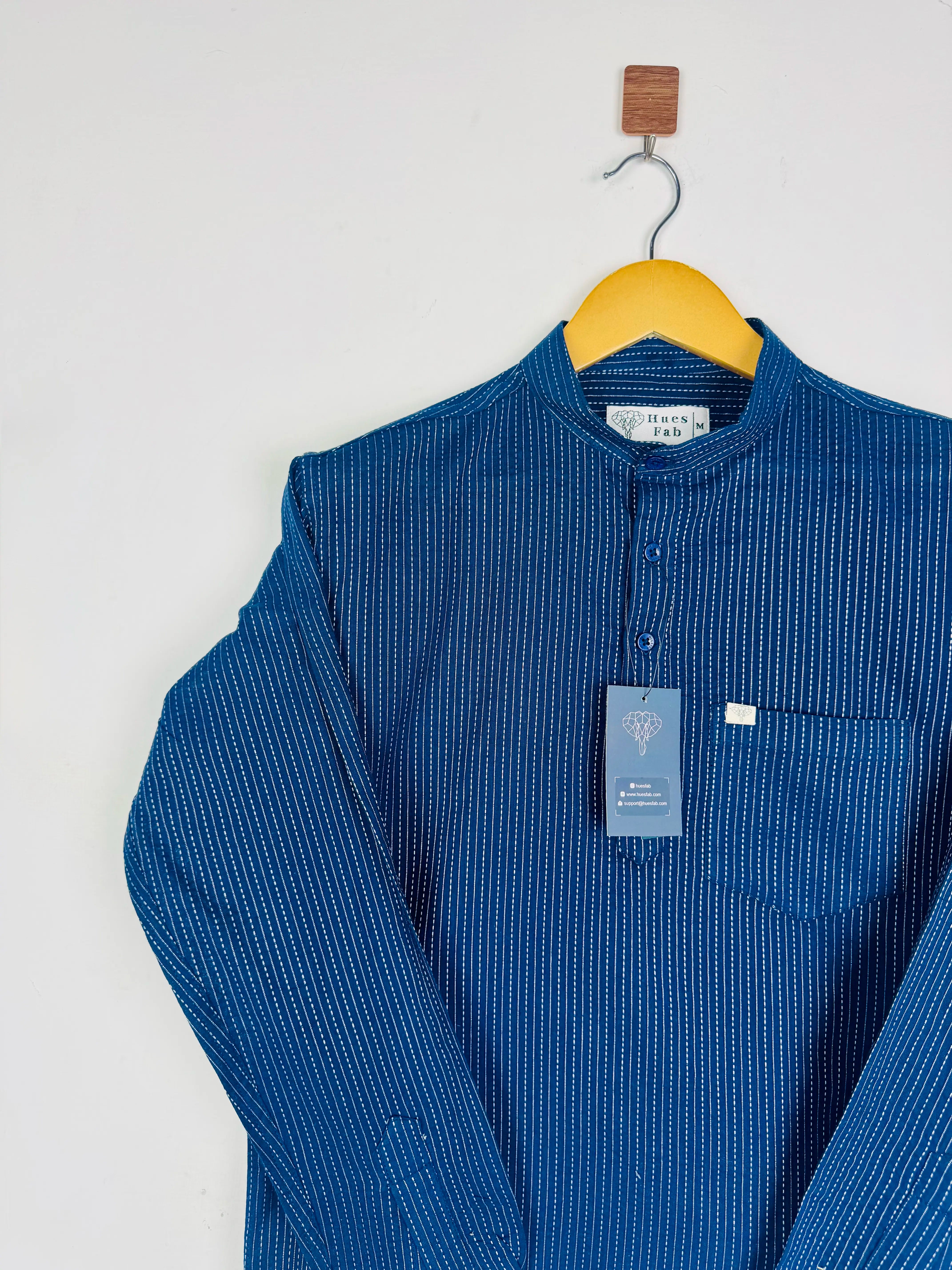 Navy Blue Kantha Short Kurta