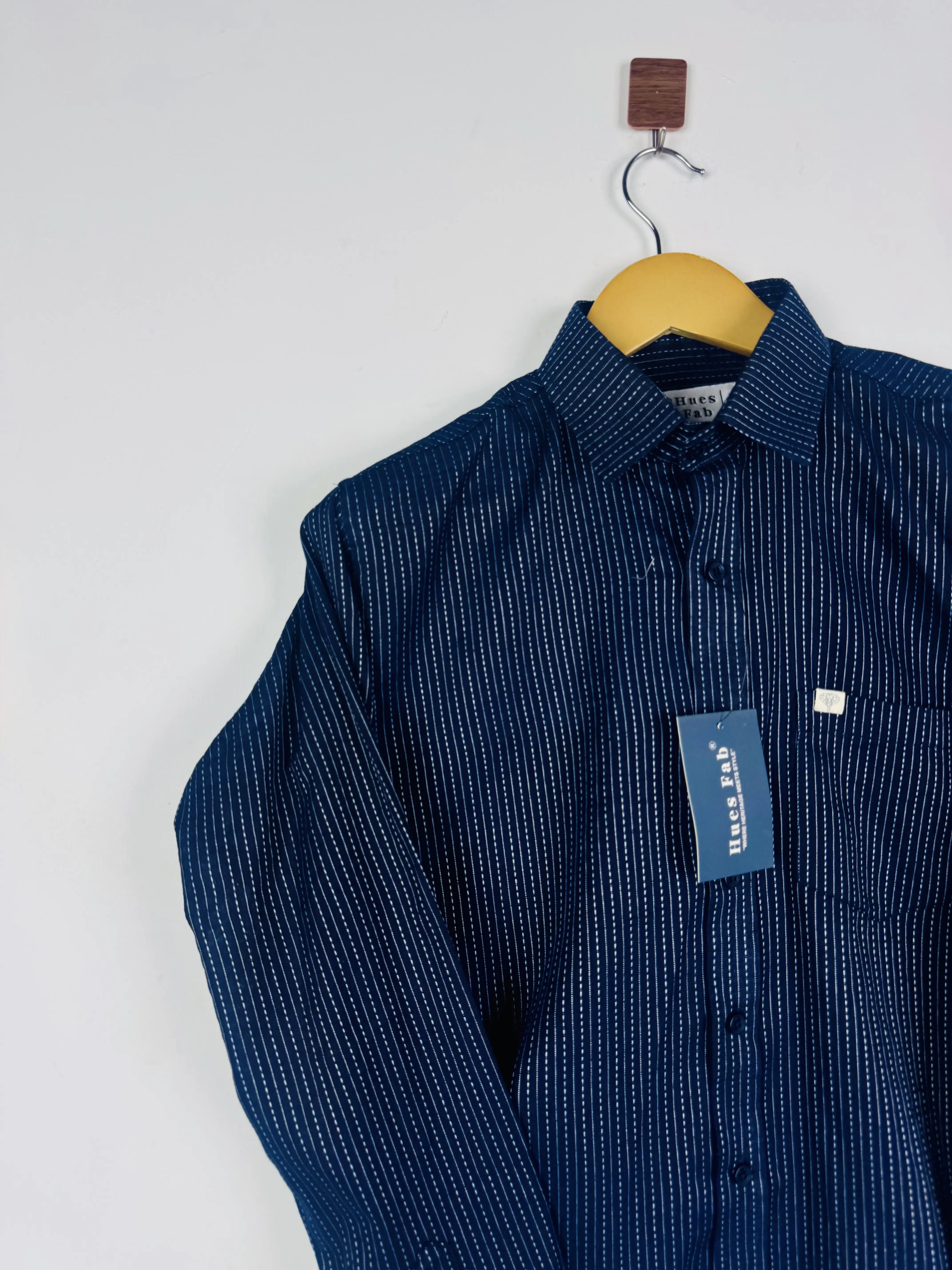 Navy Blue Kantha Full Sleeves Shirt